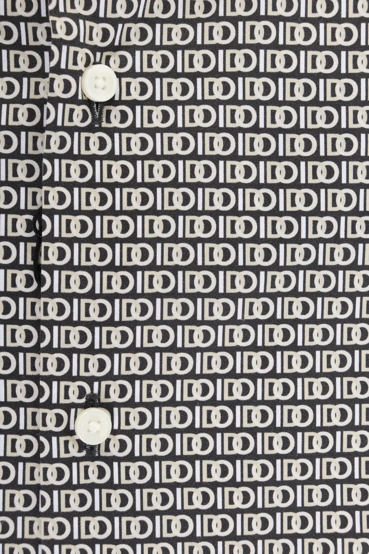 BOSS ΠΟΥΚΑΜΙΣΟ ALLOVER PRINT "I DO" LOGO SLIM FIT STRETCH H-HANK-S-KENT-C1-232 ΜΑΥΡΟ-ΜΠΕΖ