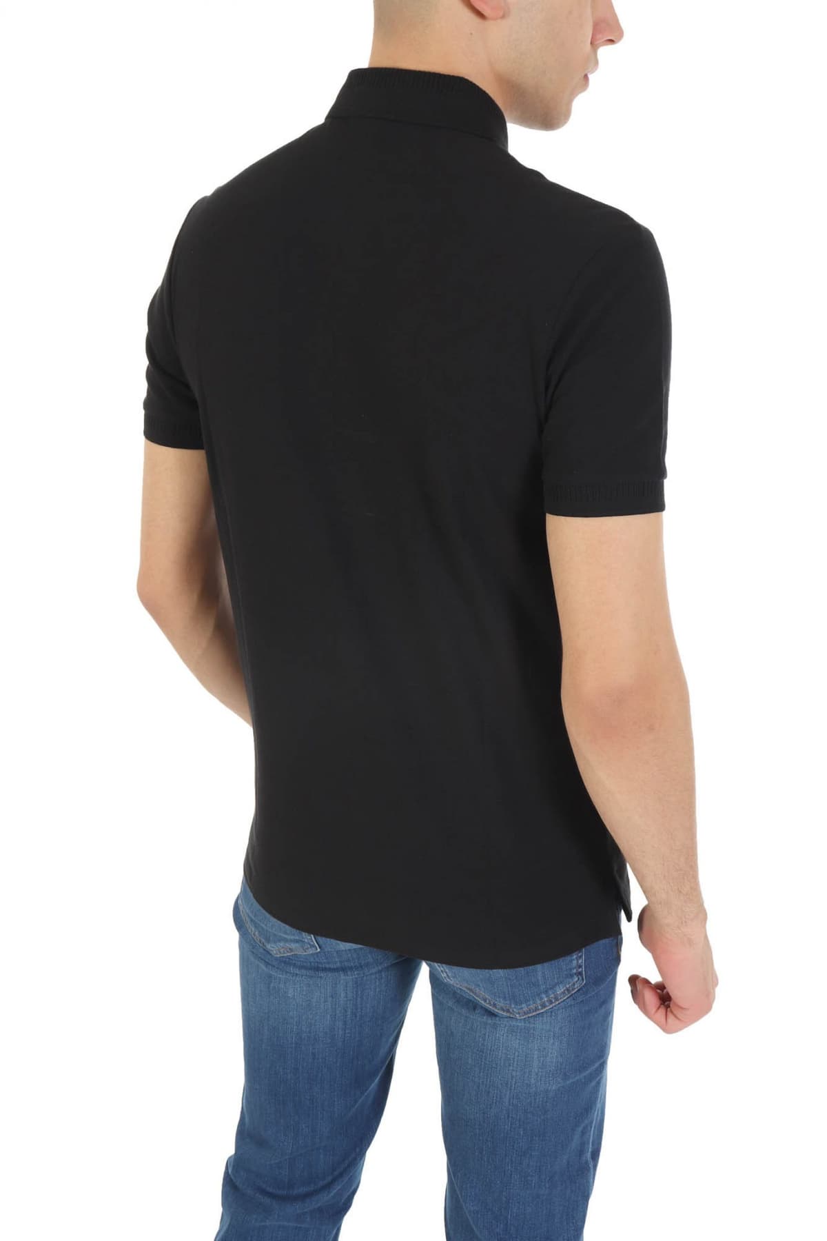 HUGO POLO SLIM FIT DERESO232 ΜΑΥΡΟ