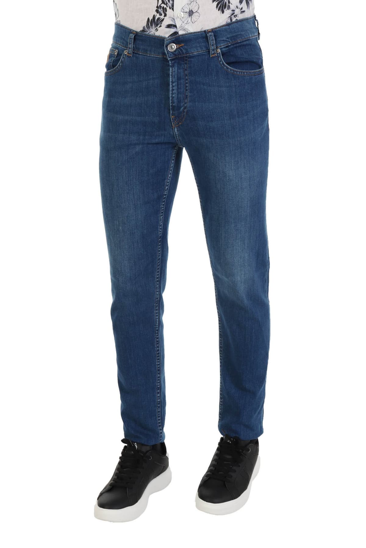 TRUSSARDI JEANS ΠΑΝΤΕΛΟΝΙ JEANS 370CLOSE DENIM NICE TOP ΜΠΛΕ