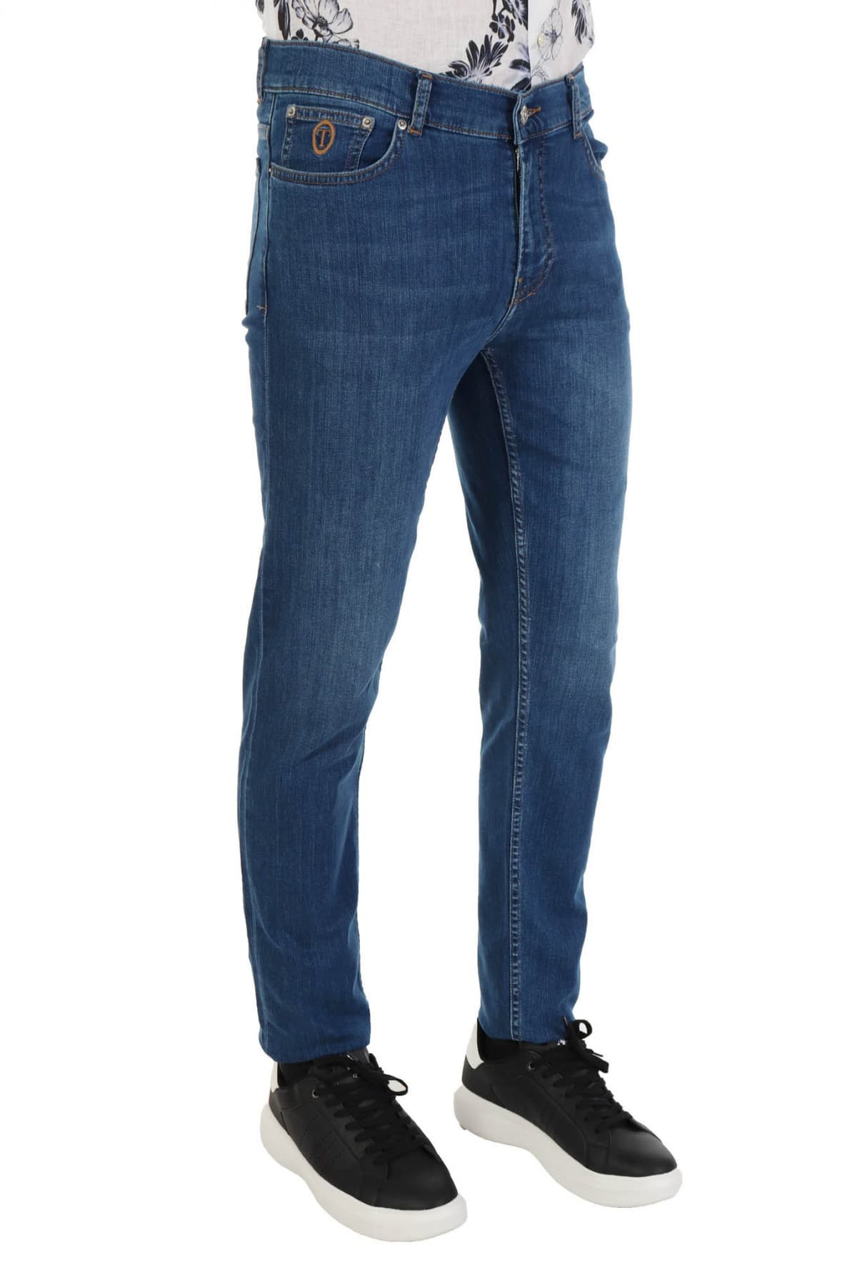 TRUSSARDI JEANS ΠΑΝΤΕΛΟΝΙ JEANS 370CLOSE DENIM NICE TOP ΜΠΛΕ