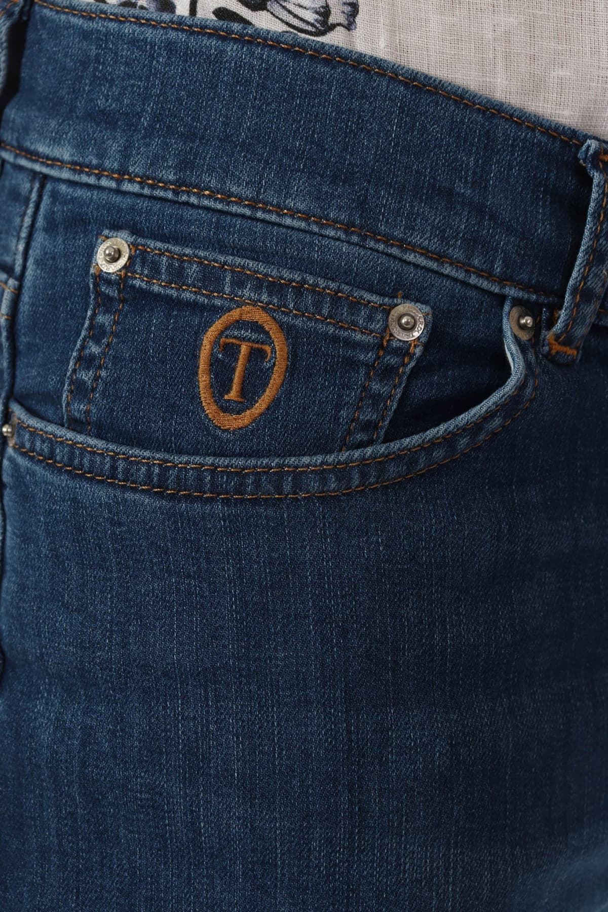 TRUSSARDI JEANS ΠΑΝΤΕΛΟΝΙ JEANS 370CLOSE DENIM NICE TOP ΜΠΛΕ