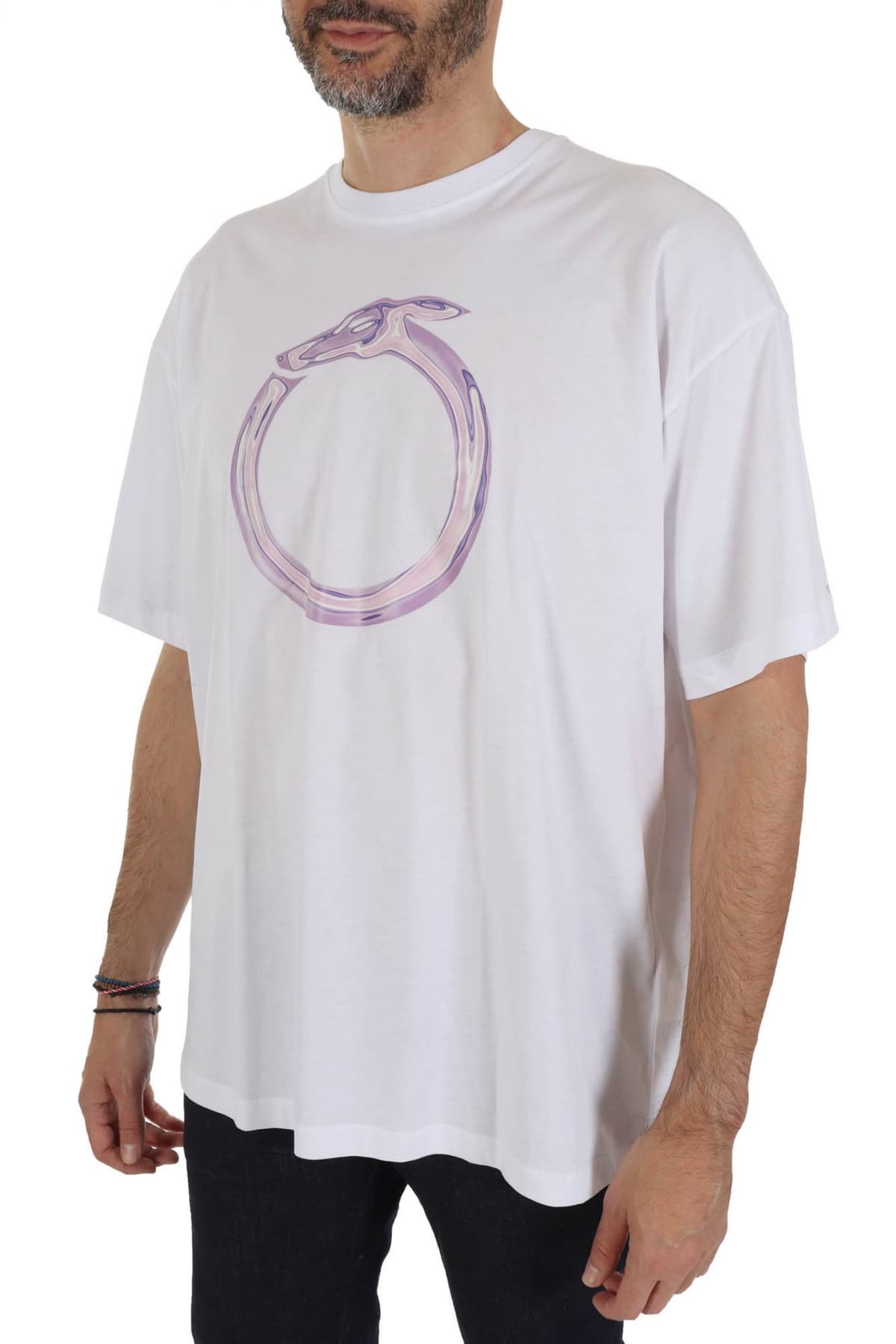 TRUSSARDI JEANS T-SHIRT GREYHOUND HEATMAP LOGO ΛΕΥΚΟ