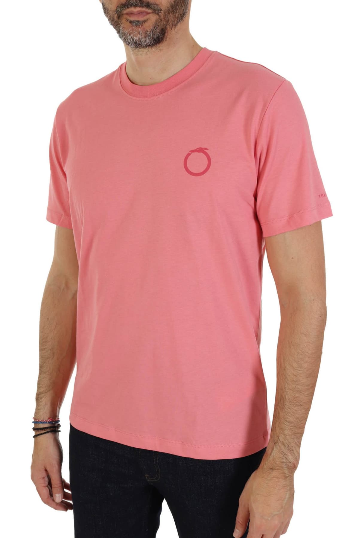 TRUSSARDI JEANS T-SHIRT SMALL GREYHOUND LOGO ΣΟΜΟΝ