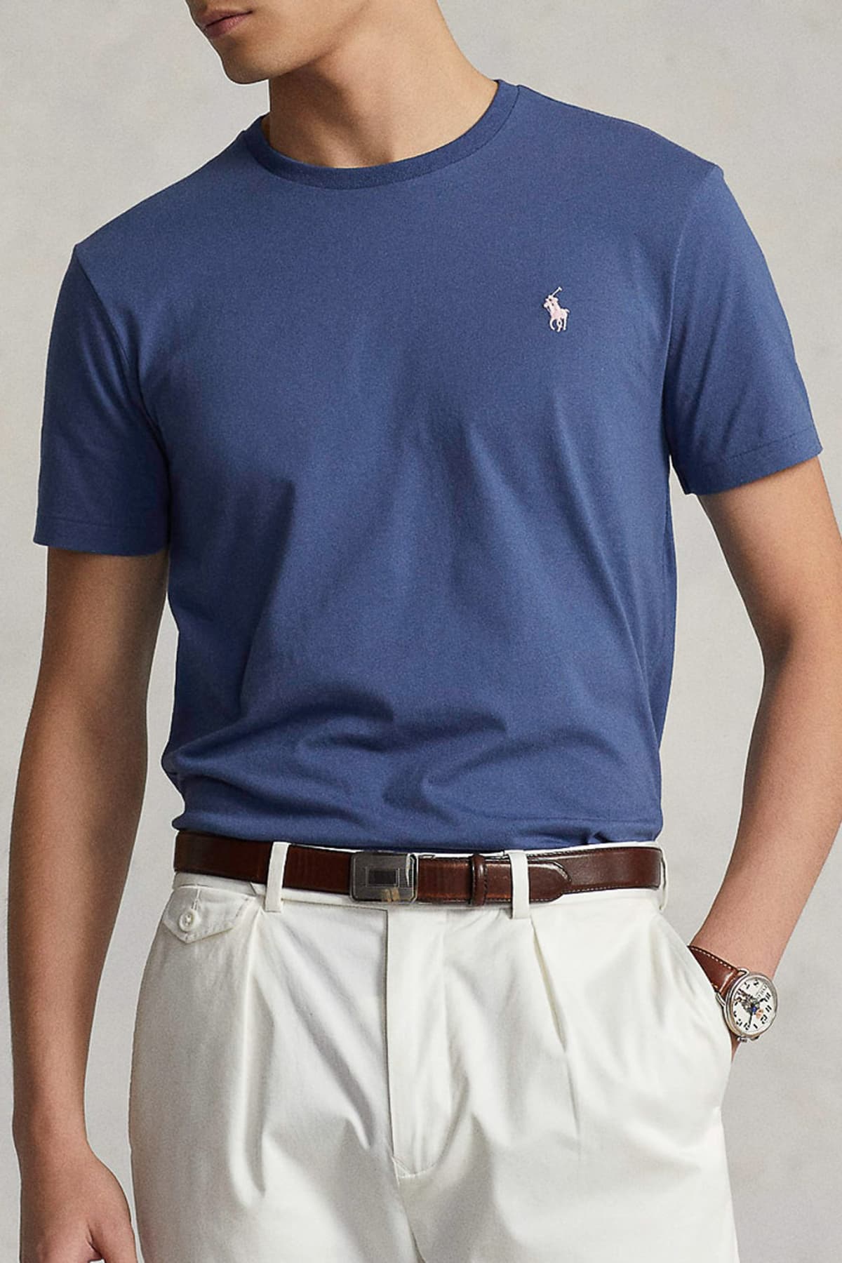 RALPH LAUREN T-SHIRT CUSTOM SLIM FIT ΡΑΦ ΜΠΛΕ