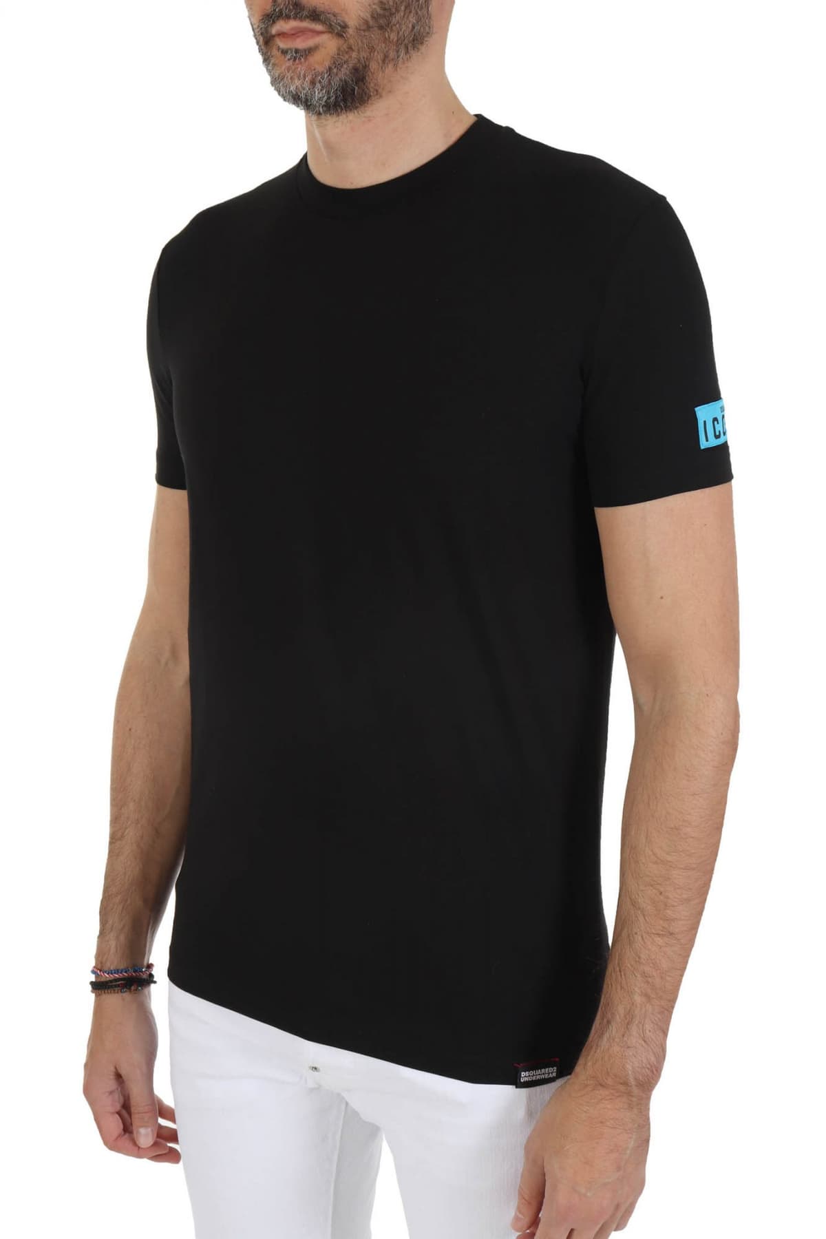 DSQUARED2 UNDERWEAR ΕΣΩΡΟΥΧΟ T-SHIRT ROUND NECK ΜΠΛΕ ΜΑΥΡΟ