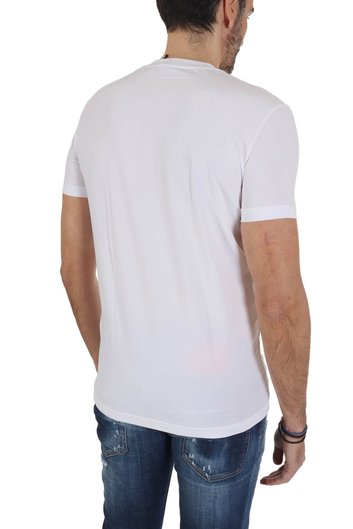 DSQUARED2 UNDERWEAR ΕΣΩΡΟΥΧΟ T-SHIRT ROUND NECK ΚΟΚΚΙΝΟ ΛΕΥΚΟ