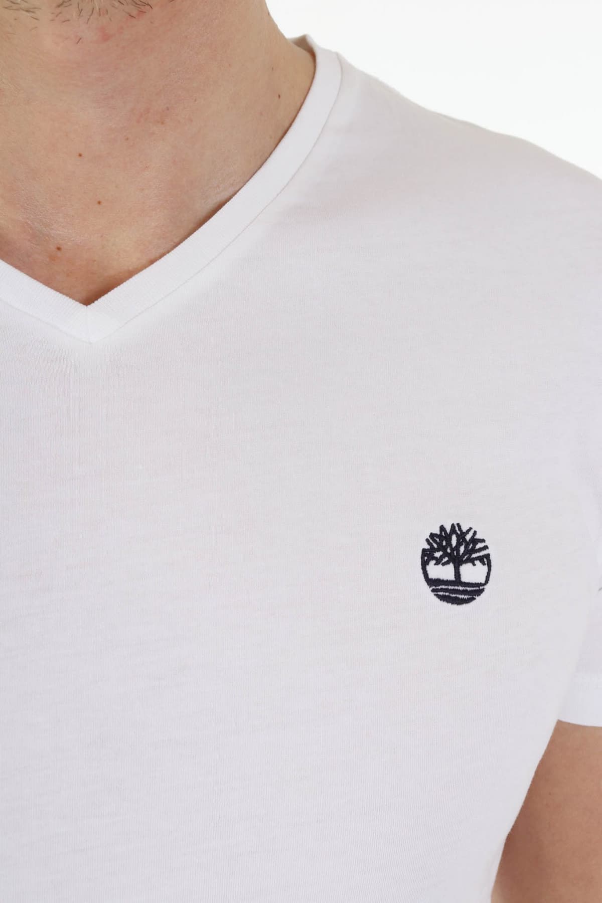 TIMBERLAND T-SHIRT V NECK DUN-RIVER SLIM FIT ΛΕΥΚΟ