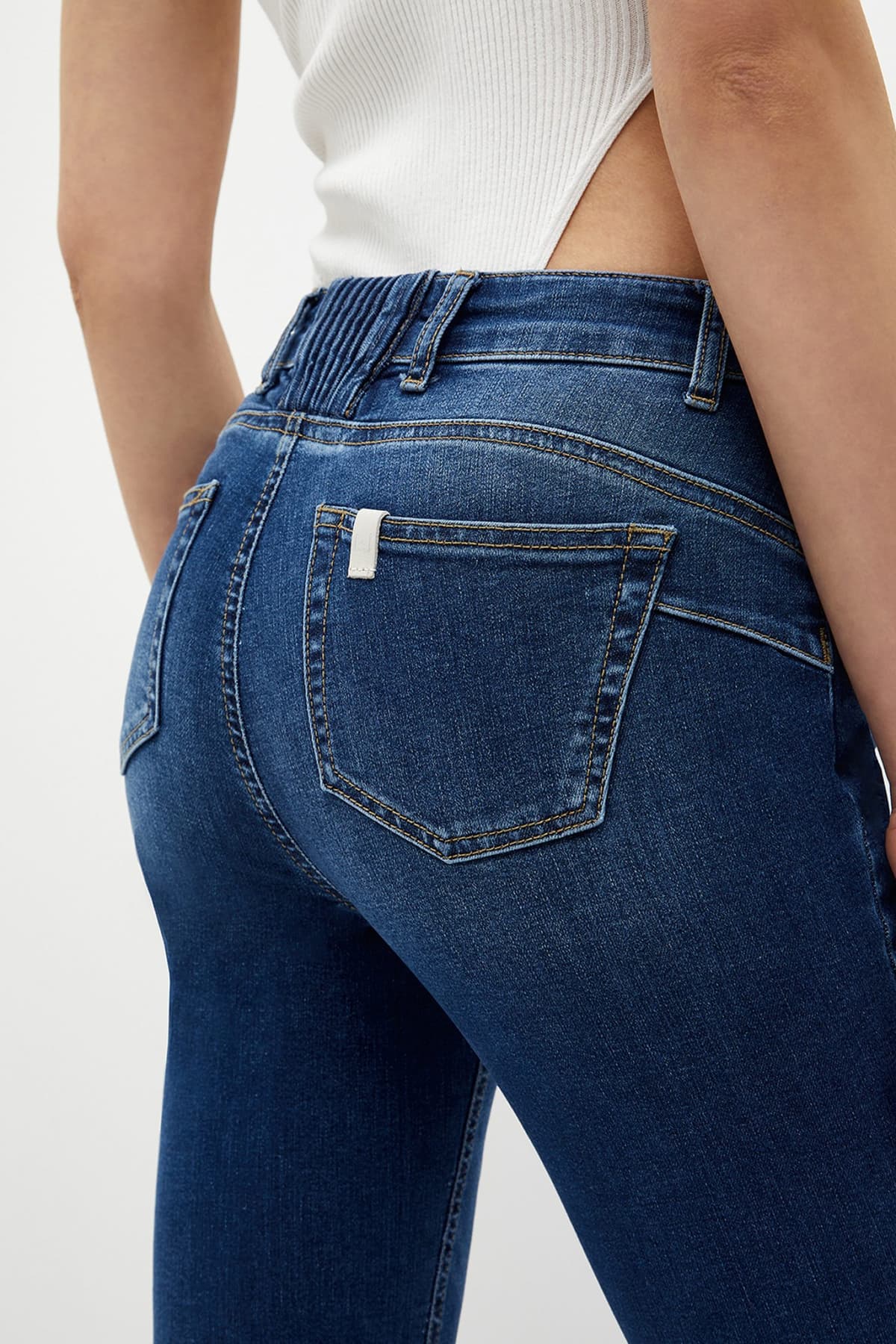 LIU -JO BETTER DENIM ΠΑΝΤΕΛΟΝΙ JEANS SKINNY FIT ΞΕΦΤΙΑ ΤΕΛΕΙΩΜΑ ΜΠΛΕ