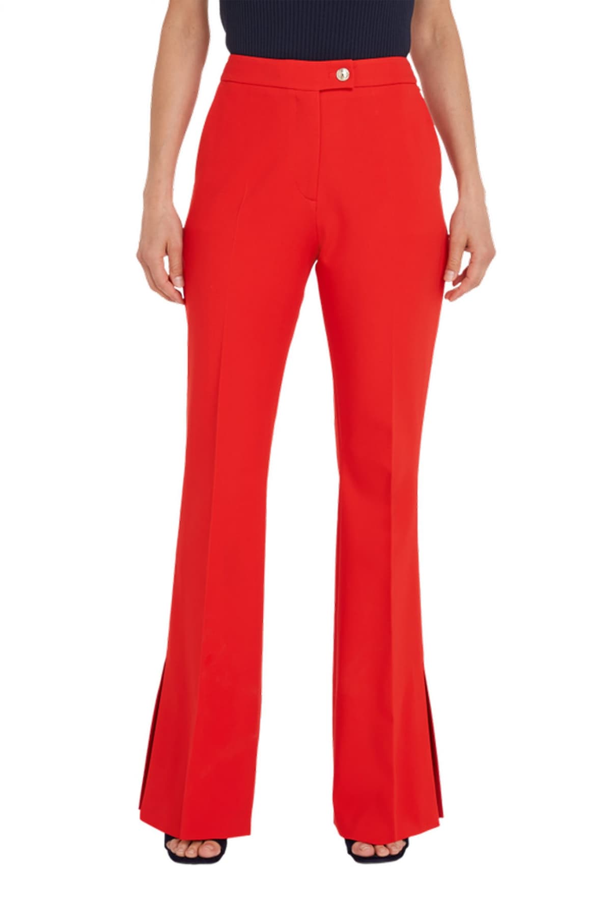 TOMMY HILFIGER ΠΑΝΤΕΛΟΝΙ CHINO WOMAN FLAIRED TAILORD PANTALONE ΑΝΟΙΓΜΑ ΤΕΛΕΙΩΜΑ ΚΟΚΚΙΝΟ