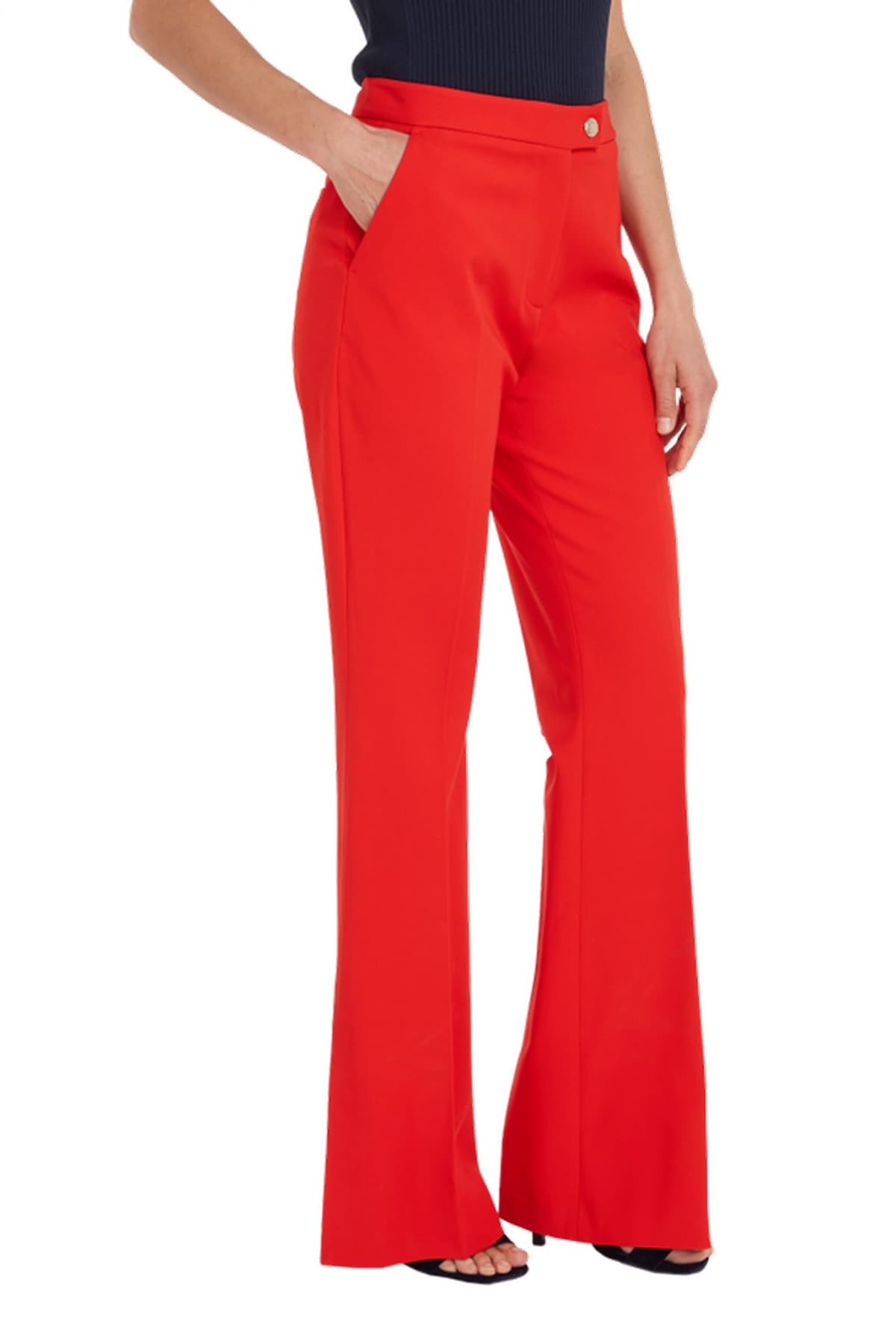TOMMY HILFIGER ΠΑΝΤΕΛΟΝΙ CHINO WOMAN FLAIRED TAILORD PANTALONE ΑΝΟΙΓΜΑ ΤΕΛΕΙΩΜΑ ΚΟΚΚΙΝΟ