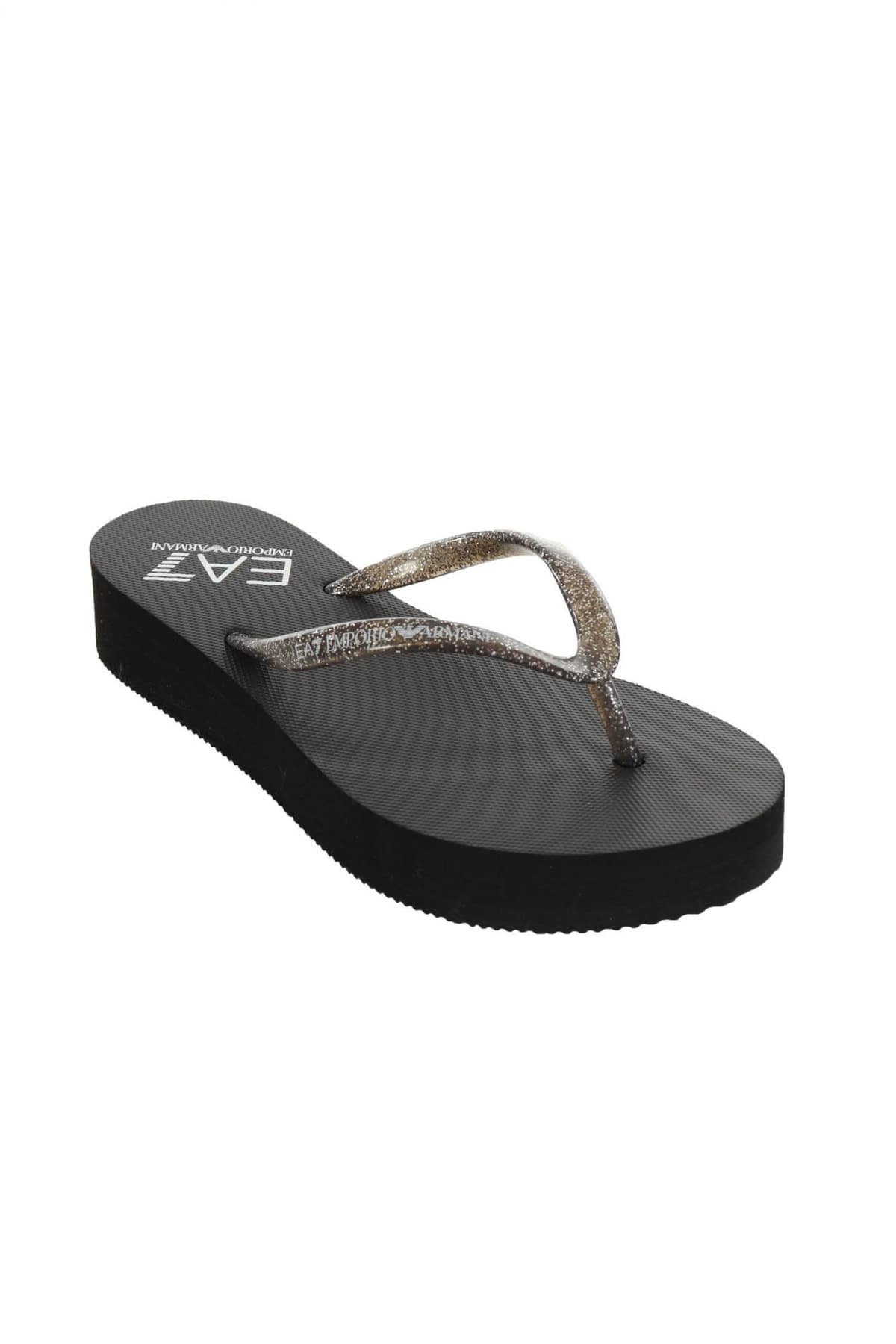 ARMANI 7 ΠΑΠΟΥΤΣΙΑ ΠΑΝΤΟΦΛΕΣ BEACHWEAR ME ΓΚΛΙΤΕΡ LOGO ΜΑΥΡΟ