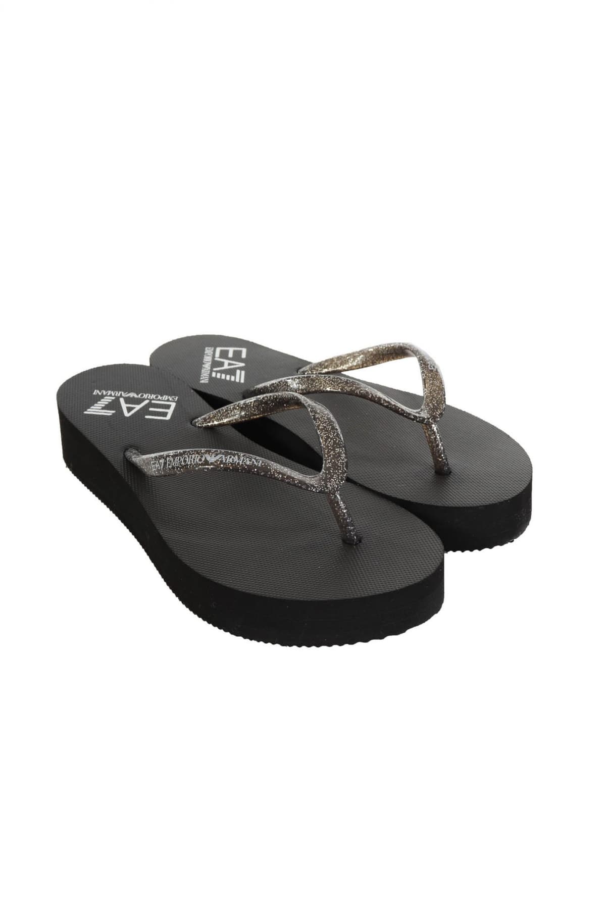 ARMANI 7 ΠΑΠΟΥΤΣΙΑ ΠΑΝΤΟΦΛΕΣ BEACHWEAR ME ΓΚΛΙΤΕΡ LOGO ΜΑΥΡΟ