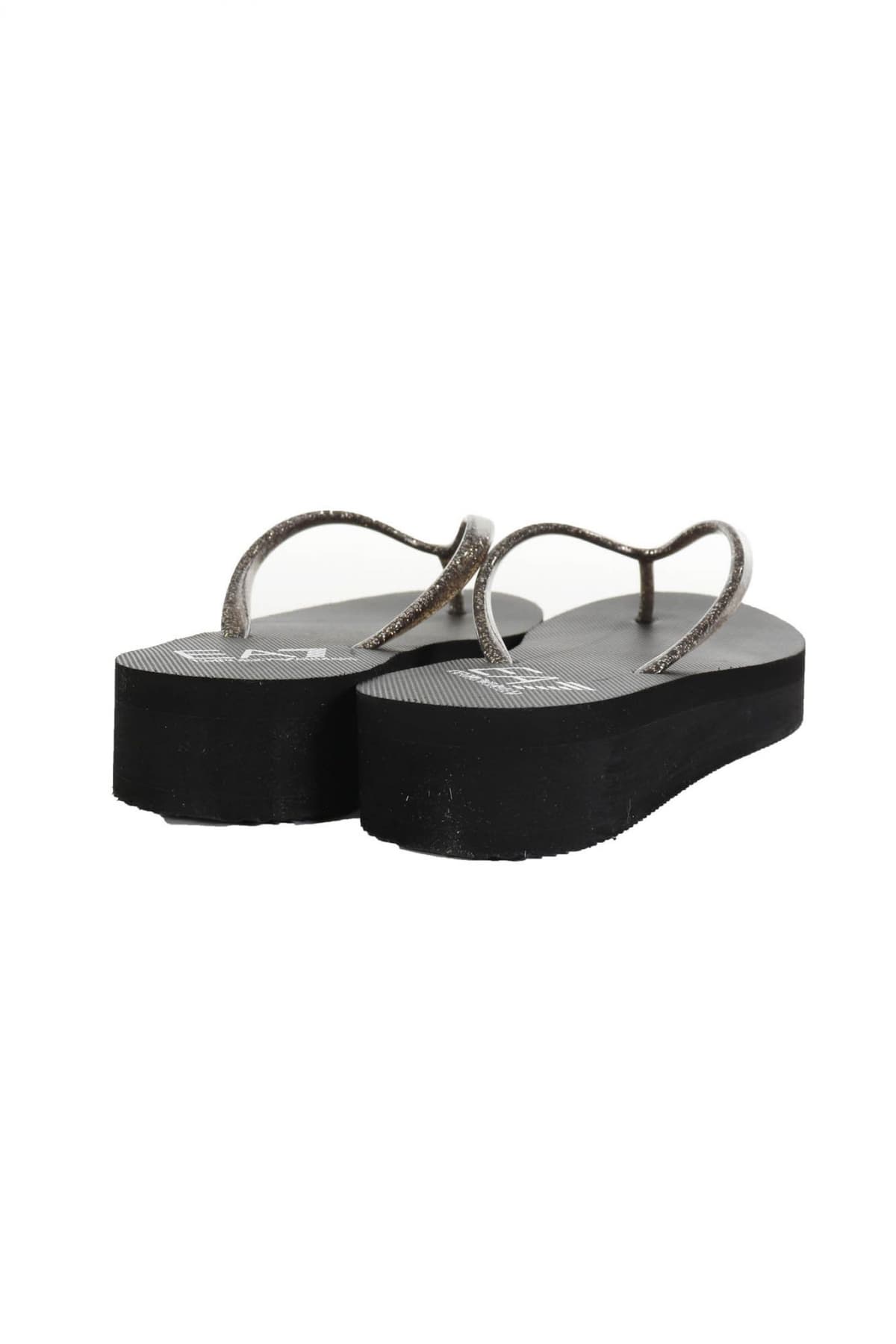 ARMANI 7 ΠΑΠΟΥΤΣΙΑ ΠΑΝΤΟΦΛΕΣ BEACHWEAR ME ΓΚΛΙΤΕΡ LOGO ΜΑΥΡΟ