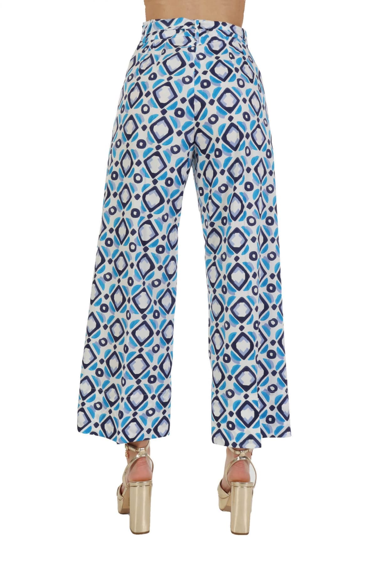 MARELLA ΠΑΝΤΕΛΟΝΑ DEMEN CROP ΣΧΕΔΙΑ ΖΩΝΗ ΛΕΥΚΟ/ ΜΠΛΕ