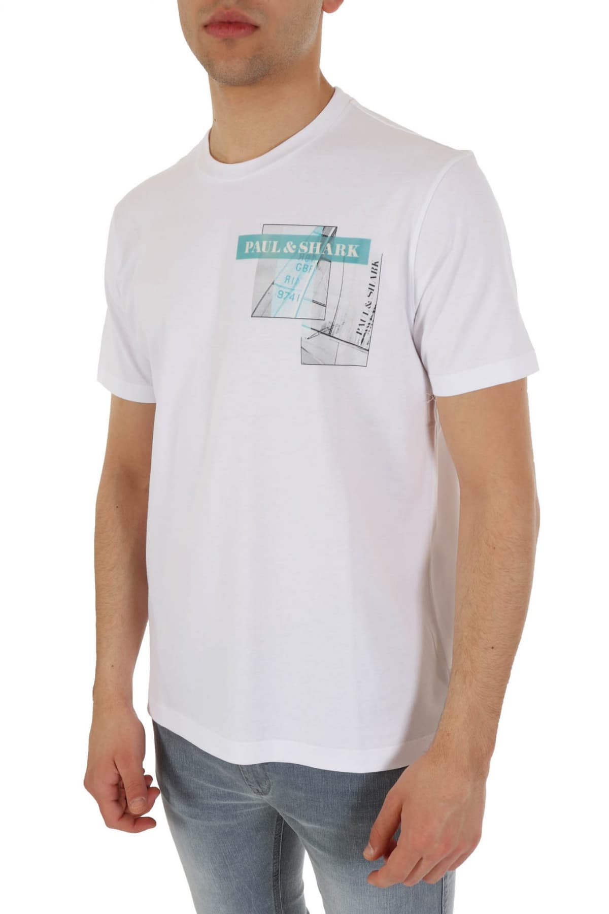 PAUL&SHARK T-SHIRT LOGO ΛΕΥΚΟ