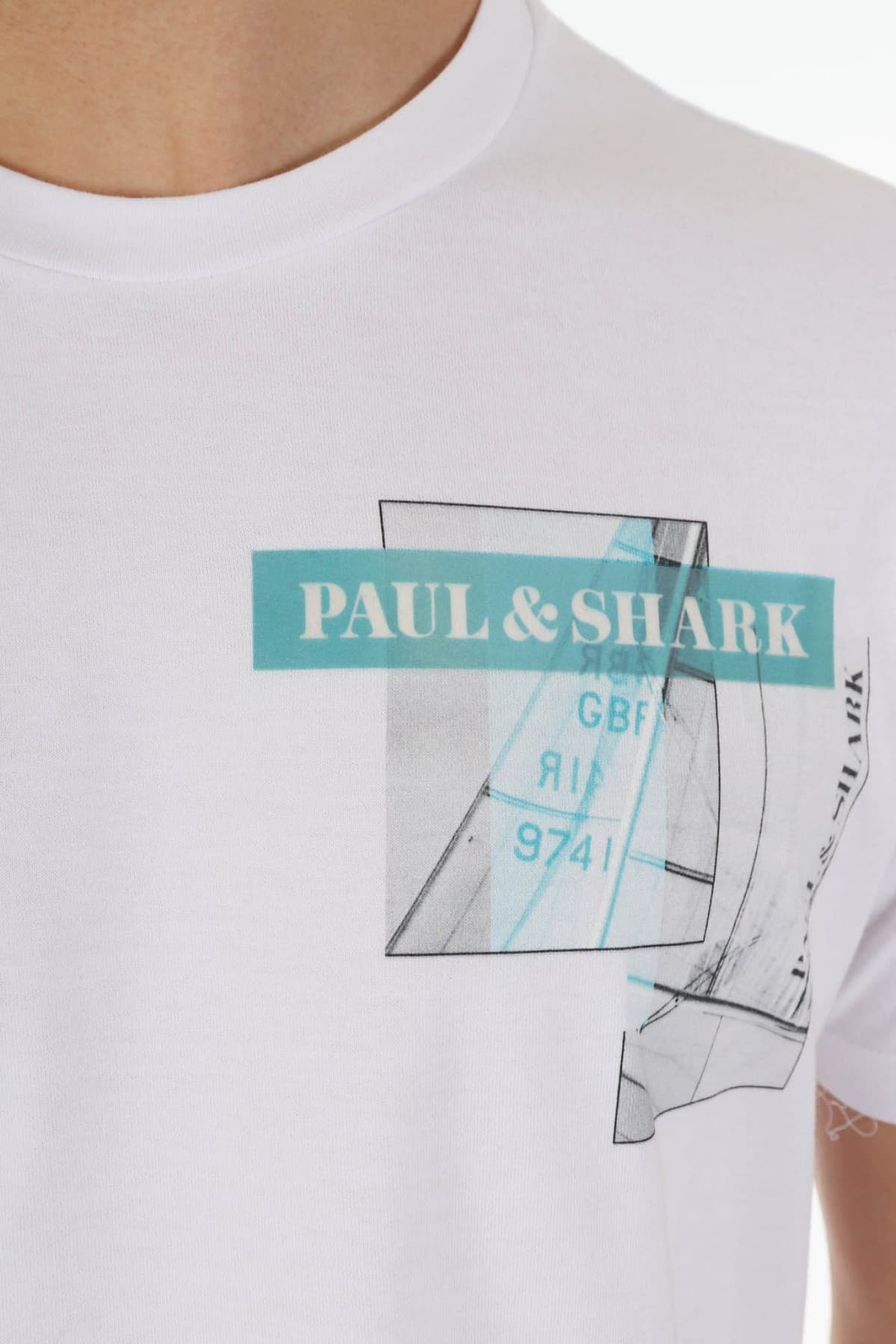 PAUL&SHARK T-SHIRT LOGO ΛΕΥΚΟ