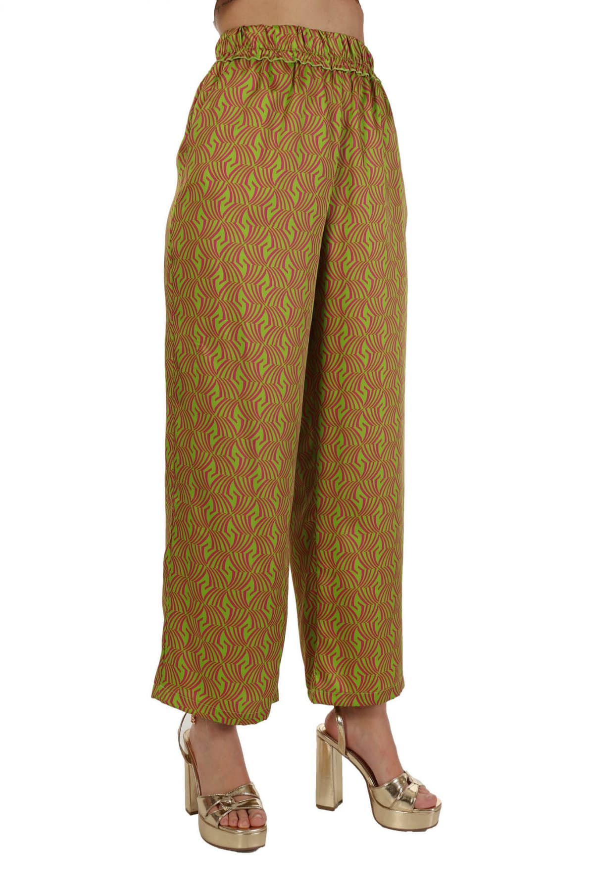 MARELLA EMME ΠΑΝΤΕΛΟΝA ZAC ΣΟΥΡΑ ΜΕΣΗ ΠΟΛΥΧΡΩΜΗ ΠΡΑΣΙΝΟ