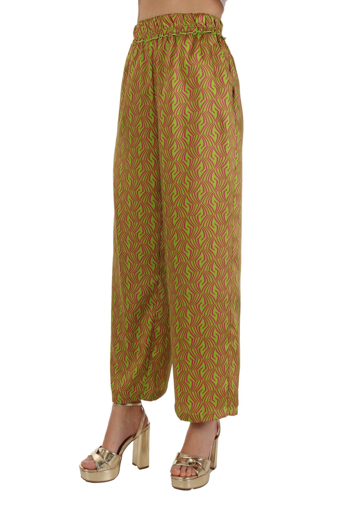 MARELLA EMME ΠΑΝΤΕΛΟΝA ZAC ΣΟΥΡΑ ΜΕΣΗ ΠΟΛΥΧΡΩΜΗ ΠΡΑΣΙΝΟ