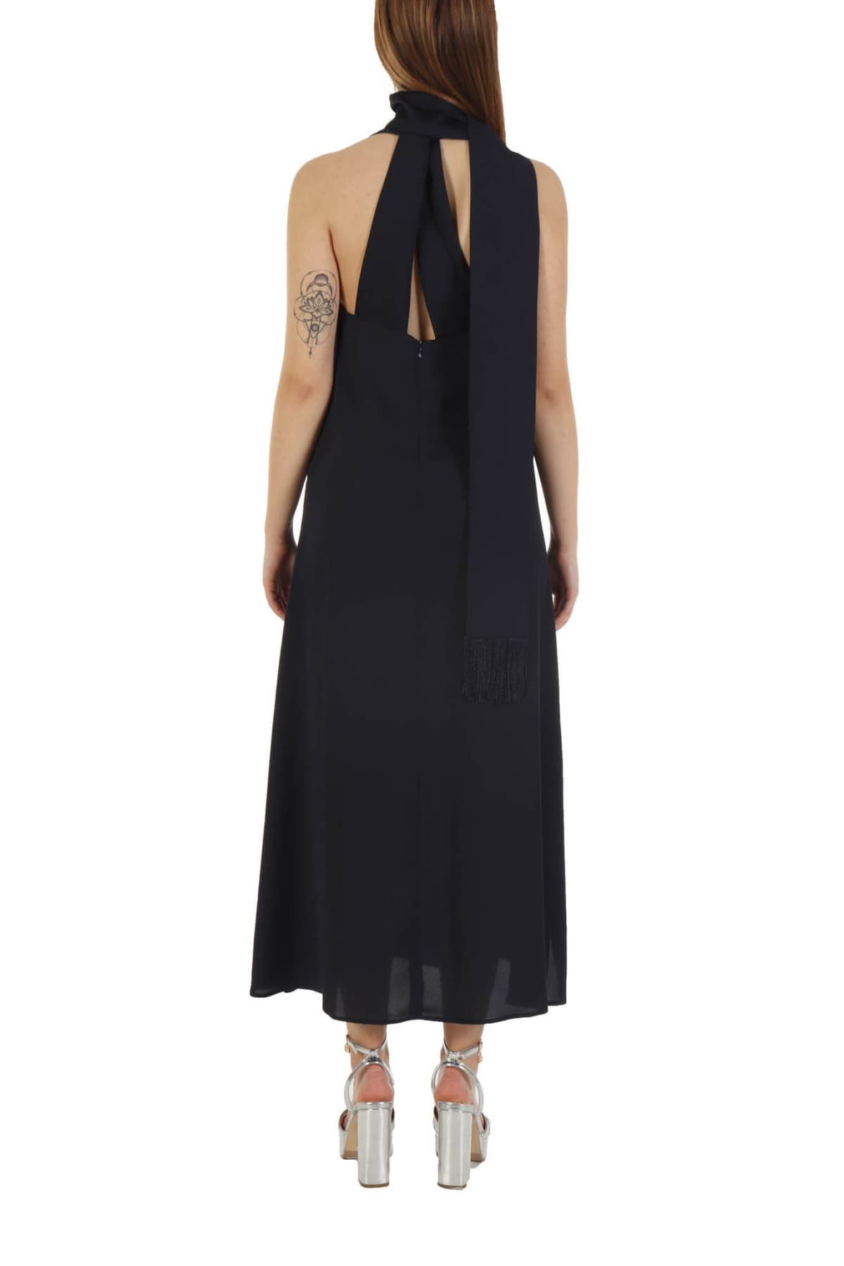 MARELLA ΦΟΡΕΜΑ ΜΑΚΡΥ V -NECK ΖΩΝΗ ΣΚΙΣΙΜΟ ΠΛΑΙ ROVIGO ΜΠΛΕ