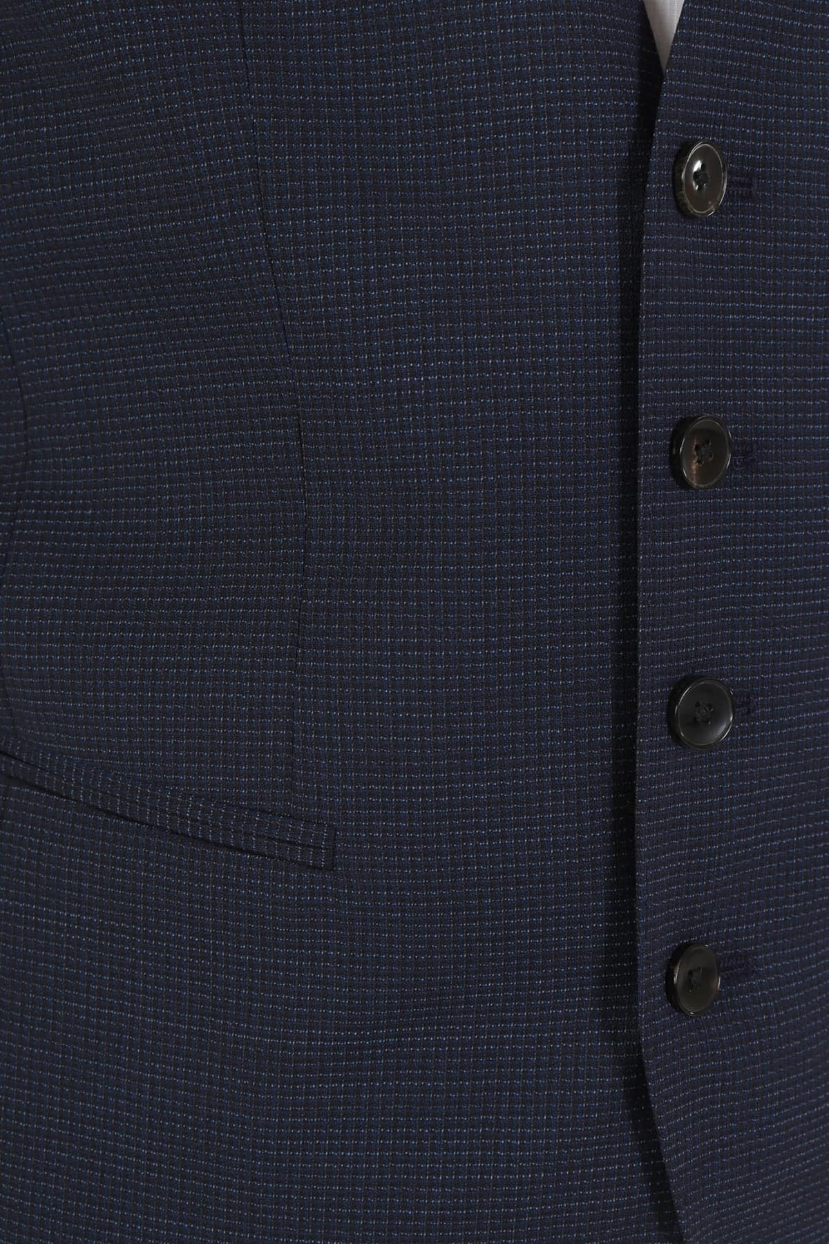 BOSS ΓΙΛΕΚΟ HUGE6 WESTE SLIM FIT ΜΙΚΡΟΣΧΕΔΙΟ ΜΠΛΕ