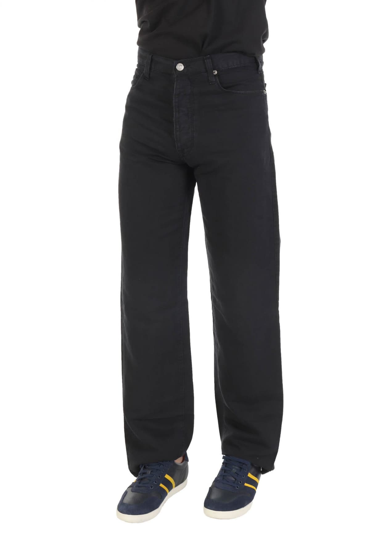 ARMANI JEANS ΠΑΝΤΕΛΟΝΙ 5ΤΣΕΠΟ CLASSIC WAIST RELAXED LEG HEMP INSIDE ΜΑΥΡΟ