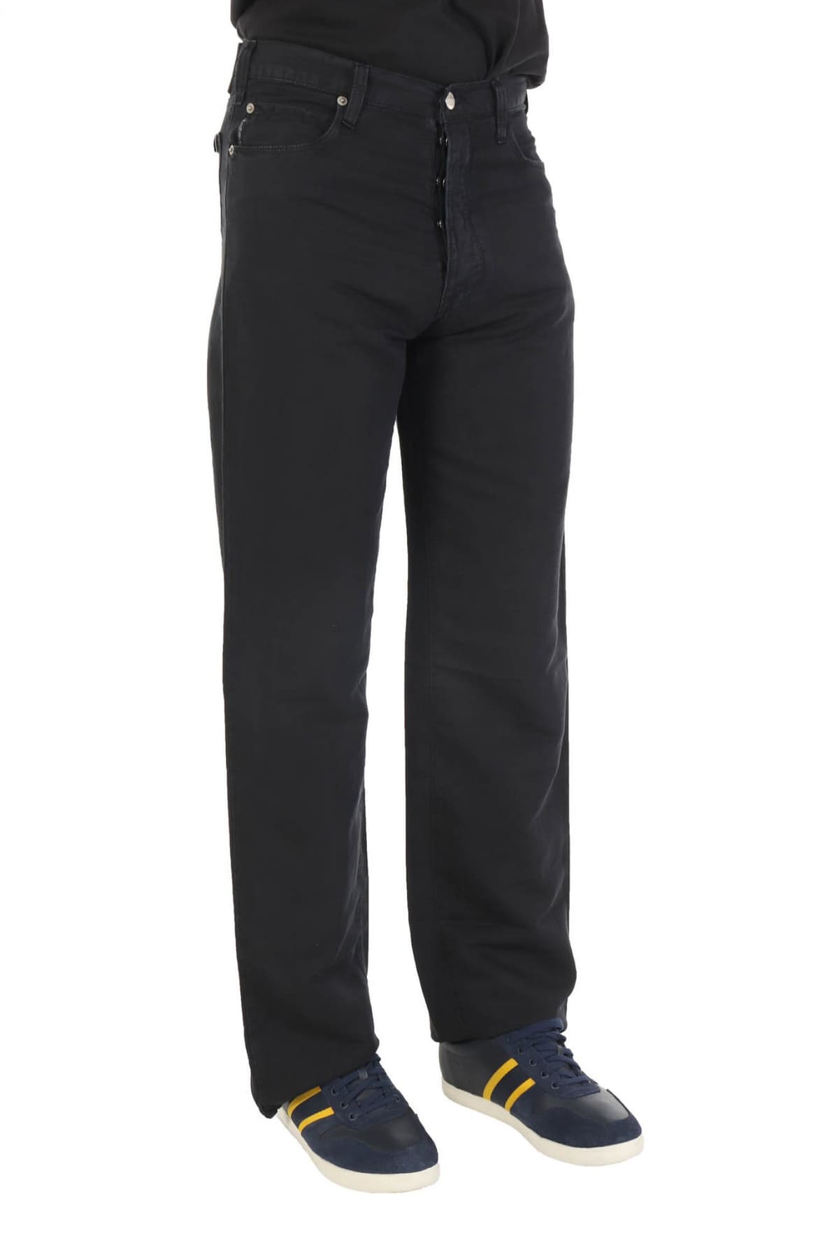 ARMANI JEANS ΠΑΝΤΕΛΟΝΙ 5ΤΣΕΠΟ CLASSIC WAIST RELAXED LEG HEMP INSIDE ΜΑΥΡΟ