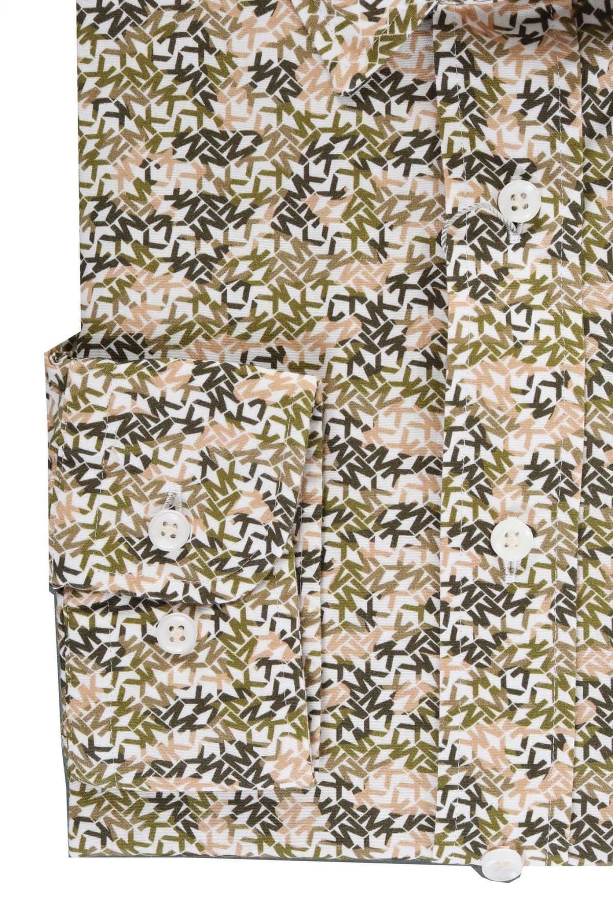 MICHAEL KORS ΠΟΥΚΑΜΙΣΟ SLIM FIT WASHED ALL OVER LOGO ΛΑΔΙ