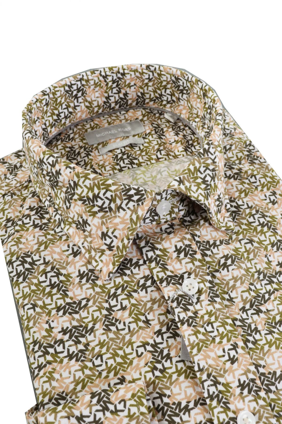 MICHAEL KORS ΠΟΥΚΑΜΙΣΟ SLIM FIT WASHED ALL OVER LOGO ΛΑΔΙ