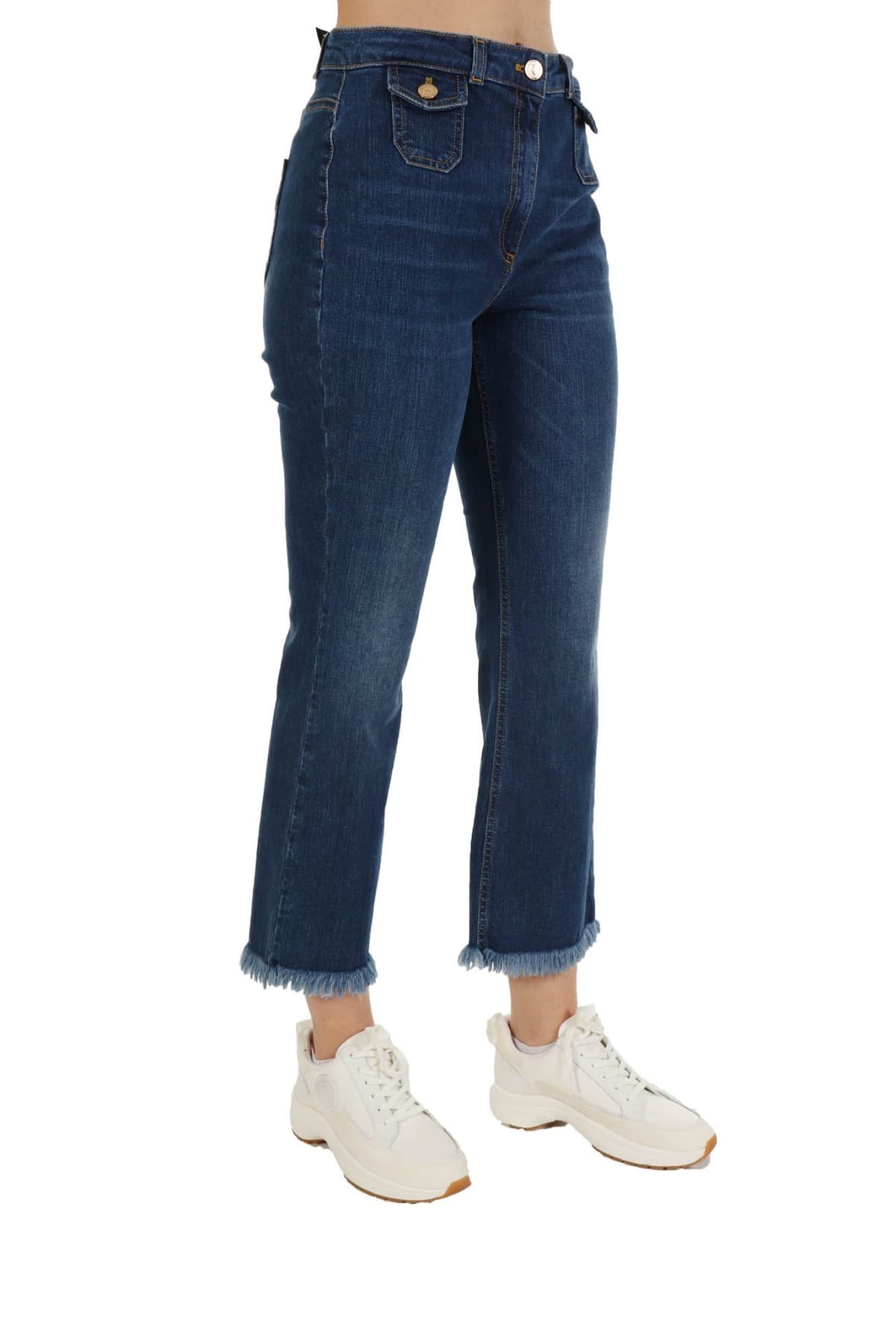 ELISABETTA FRANCHI ΠΑΝΤΕΛΟΝΙ JEANS HIGH WAIST ΜΠΛΕ