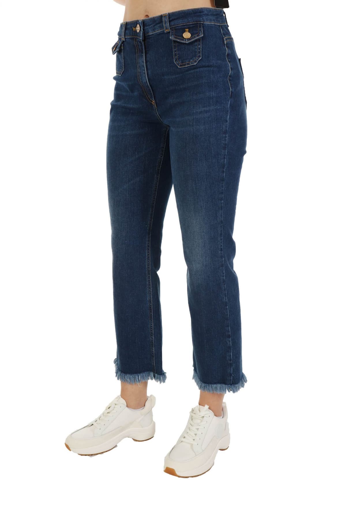 ELISABETTA FRANCHI ΠΑΝΤΕΛΟΝΙ JEANS HIGH WAIST ΜΠΛΕ