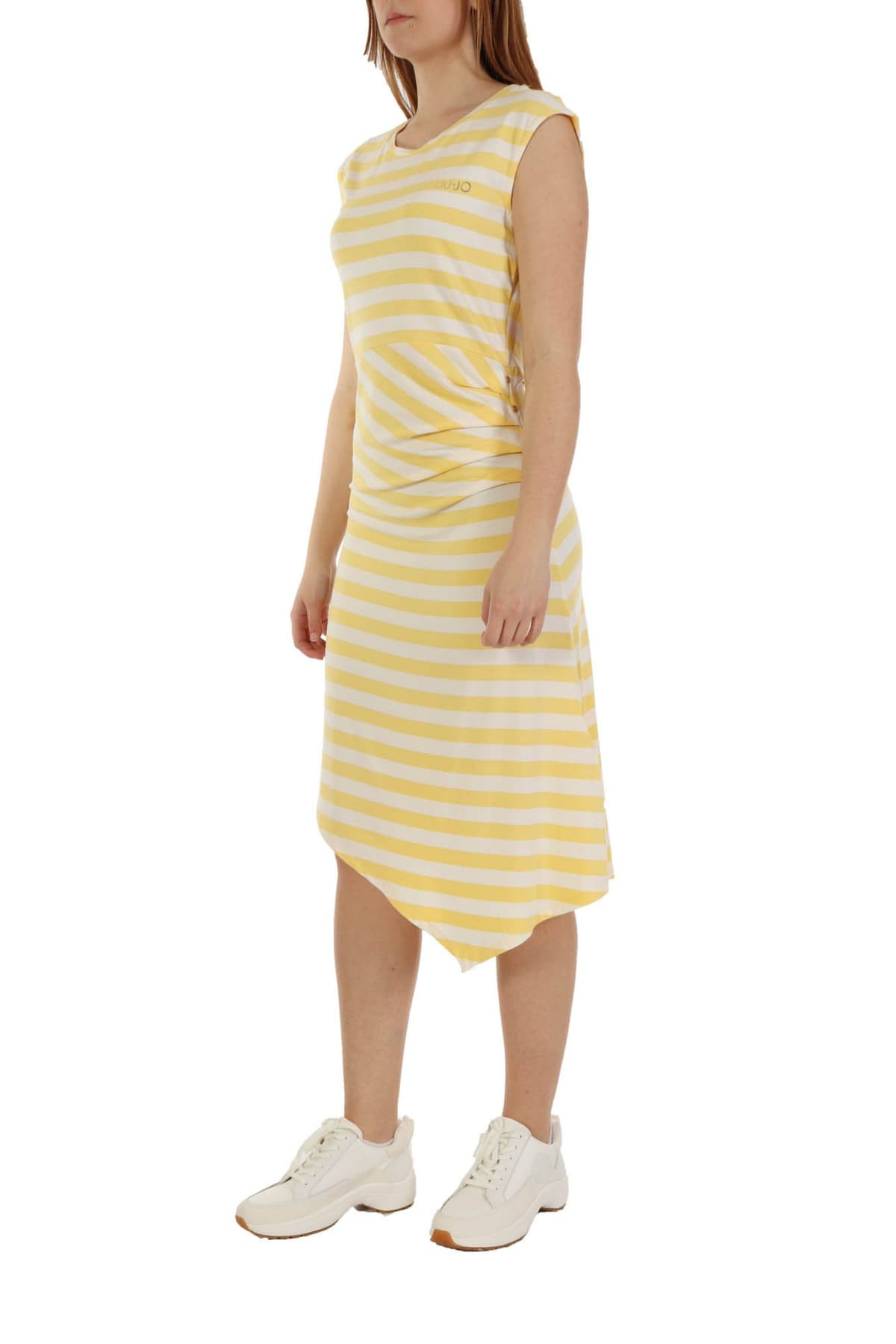 LIU-JO ΦΟΡΕΜΑ ΣΟΥΡΕΣ ΤΡΟΥΚΣ ΡΙΓΕΣ ΚΙΤΡΙΝΟ/ΛΕΥΚΟ