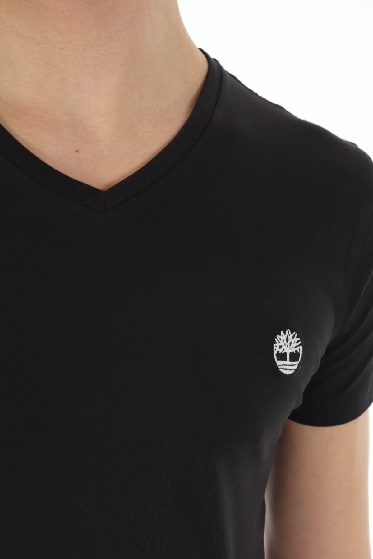 TIMBERLAND T-SHIRT V NECK DUN-RIVER SLIM FIT ΜΑΥΡΟ