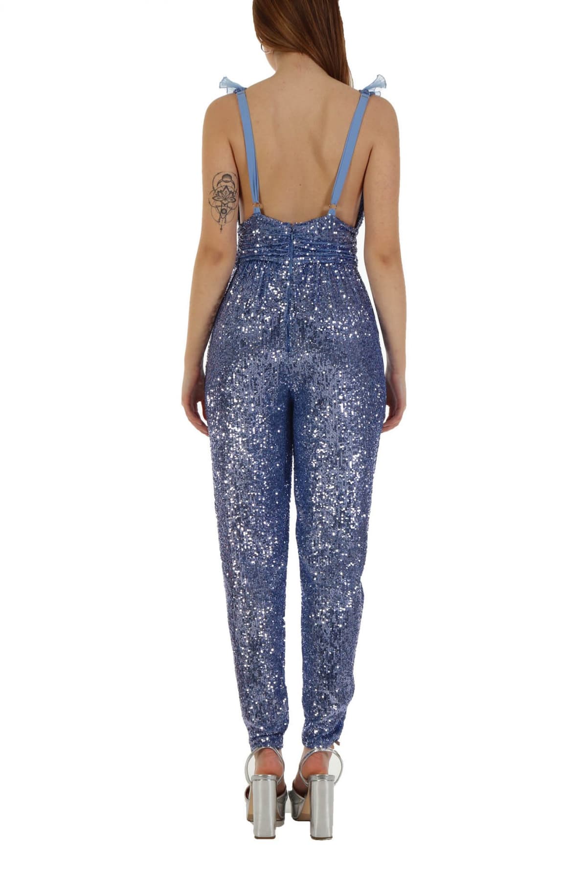 ELISABETTA FRANCHI ΟΛΟΣΩΜΗ ΦΟΡΜΑ V-NECK ΠΑΓΙΕΤΑ ΛΙΛΑ