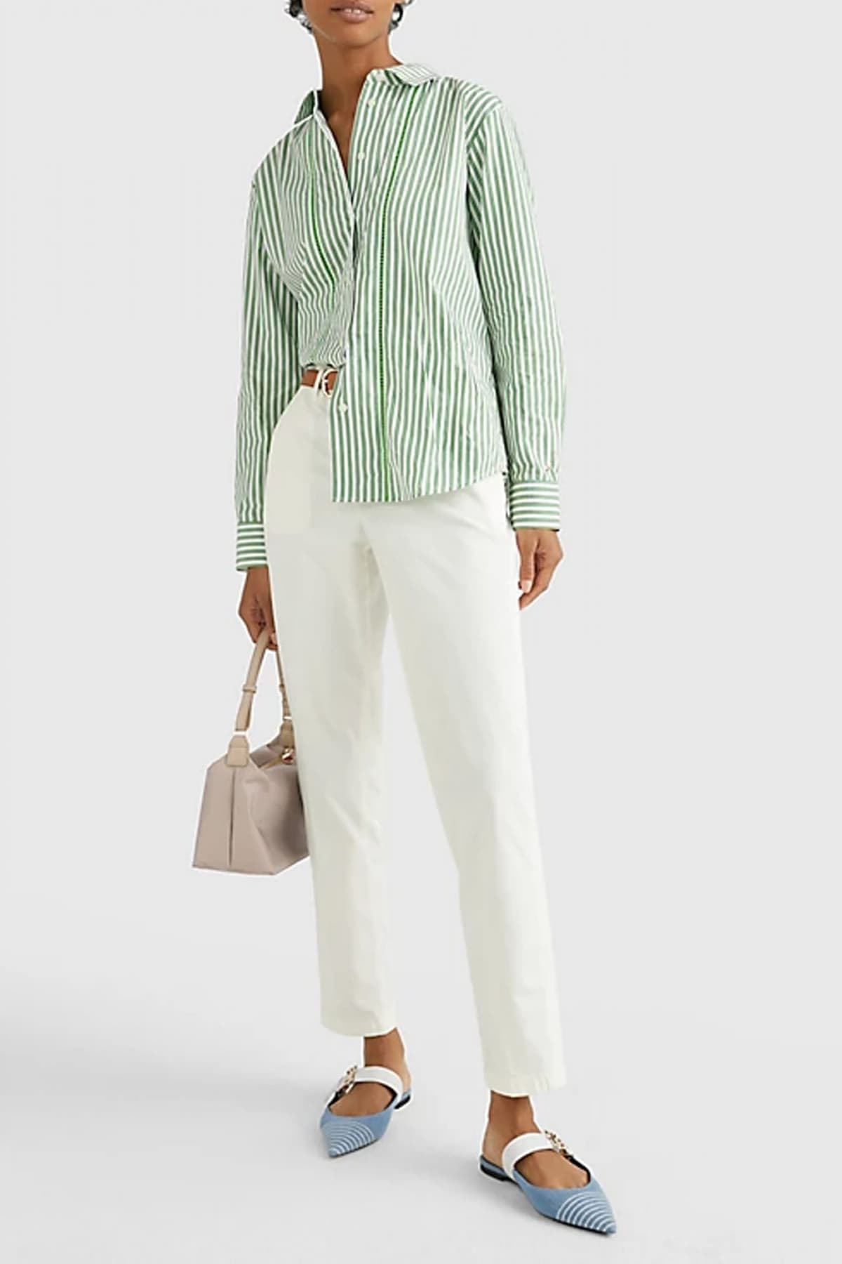 TOMMY HILFIGER ΠΑΝΤΕΛΟΝΙ CHINO WOMAN SLIM BLEND LOGO ΙΒΟΥΑΡ