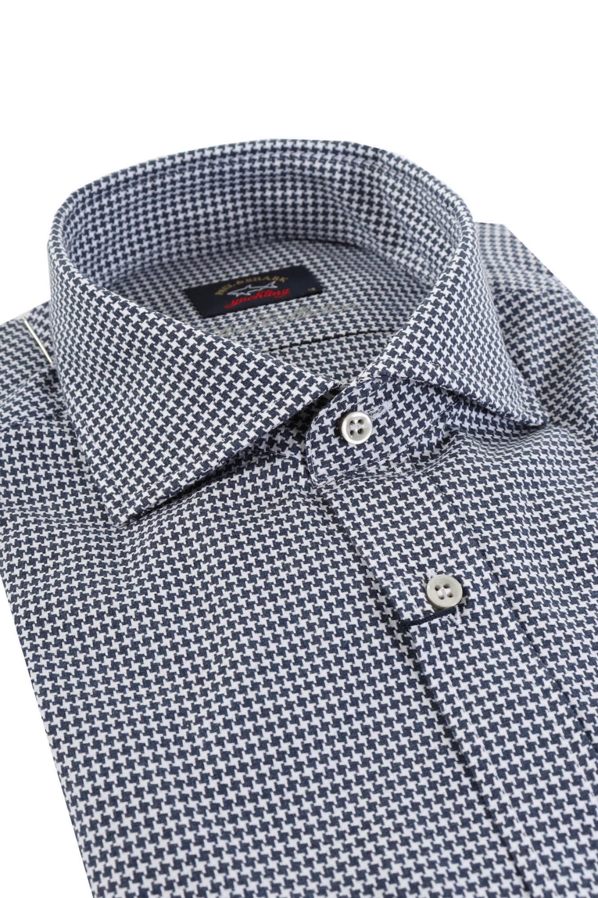 PAUL&SΗARK ΠΟΥΚΑΜΙΣΟ ΜΙΚΡΟΣΧΕΔΙΟ J FIT ΛΕΥΚΟ-ΜΠΛΕ