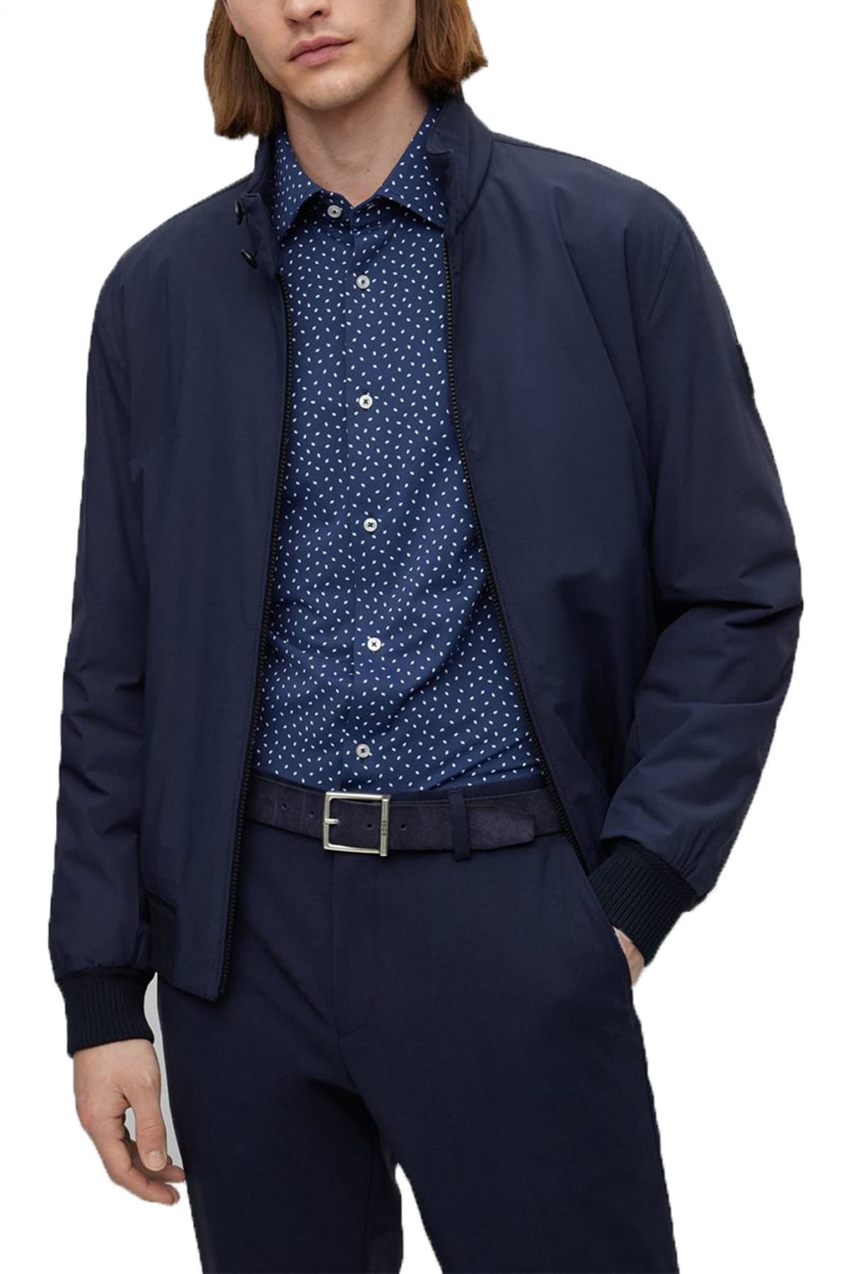 BOSS ΜΠΟΥΦΑΝ BOMBER P-CORDOVAN ΜΠΛΕ