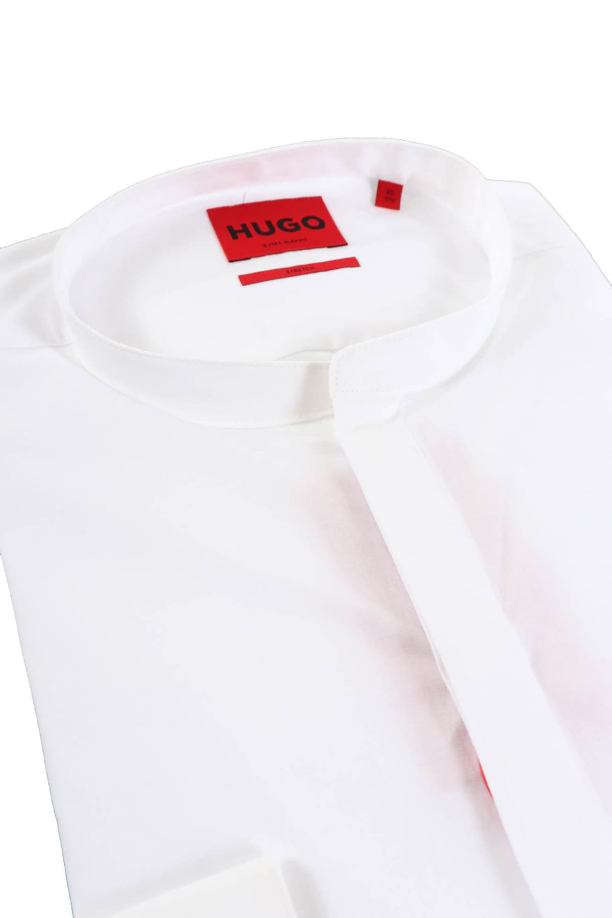 HUGO ΠΟΥΚΑΜΙΣΟ MAO EXTRA SLIM FIT STRETCH ENRIQUE ΛΕΥΚΟ