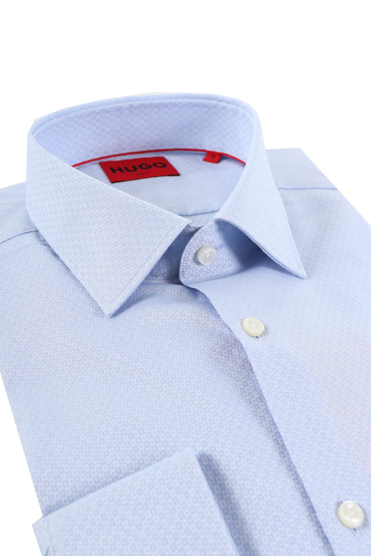 HUGO ΠΟΥΚΑΜΙΣΟ ΜΙΚΡΟΣΧΕΔΙΟ SLIM FIT KENNO ΣΙΕΛ