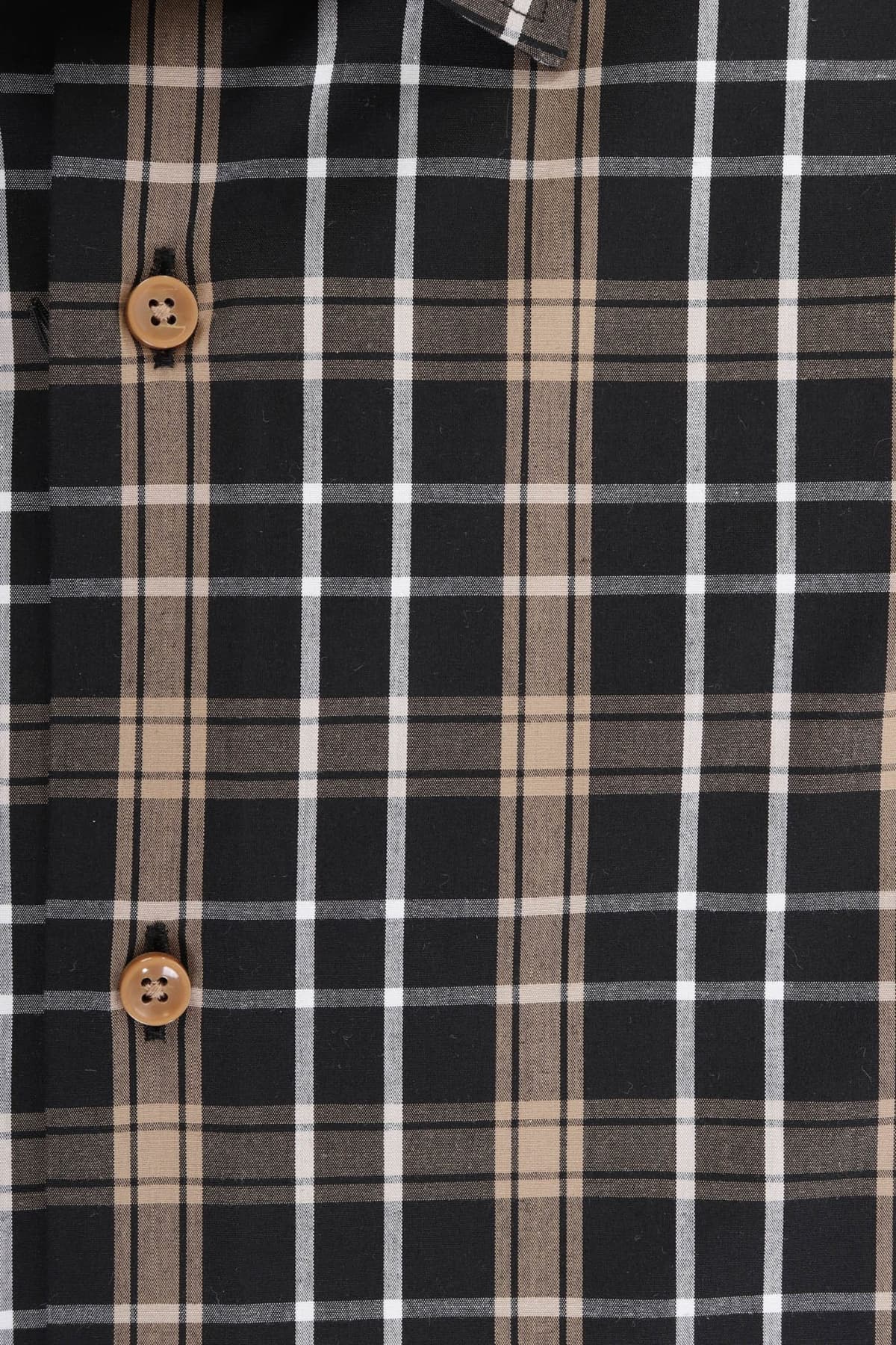 BOSS ΠΟΥΚΑΜΙΣΟ ΚΑΡΩ SLIM FIT STRETCH H-HANK-KENT-C1-214 ΜΠΕΖ-ΜΑΥΡΟ