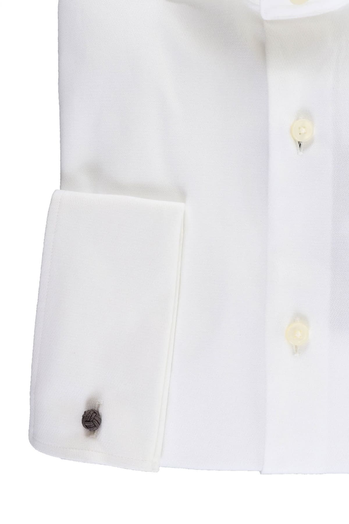 BOSS ΠΟΥΚΑΜΙΣΟ ΜΑΝΙΚΕΤΟΚΟΥΜΠΟ SLIM FIT STRETCH H-HANK-SPREAD-DC-212 ΛΕΥΚΟ