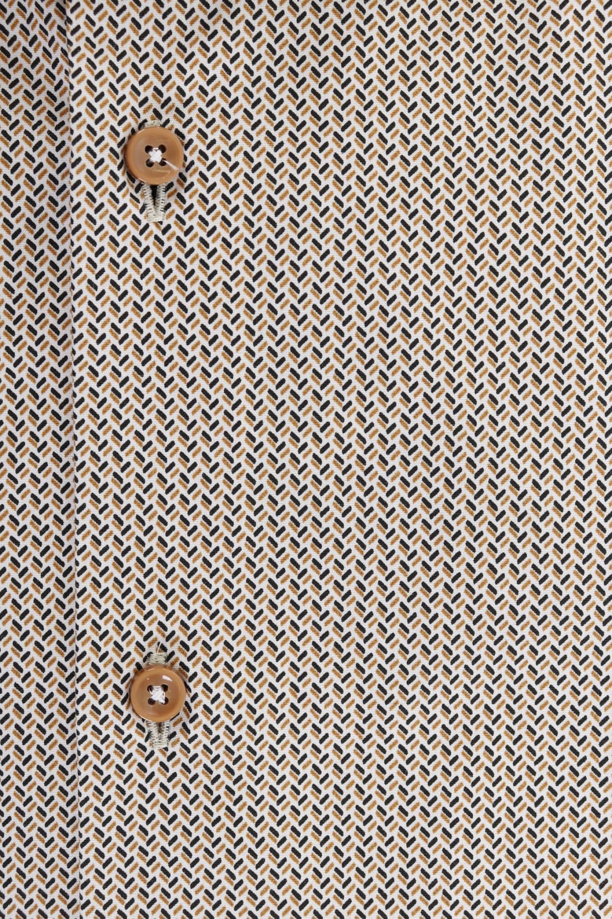 BOSS ΠΟΥΚΑΜΙΣΟ ΜΙΚΡΟΣΧΕΔΙΟ FREGULAR FIT STRETCH H-JOE-KENT-C1-214 ΜΠΕΖ