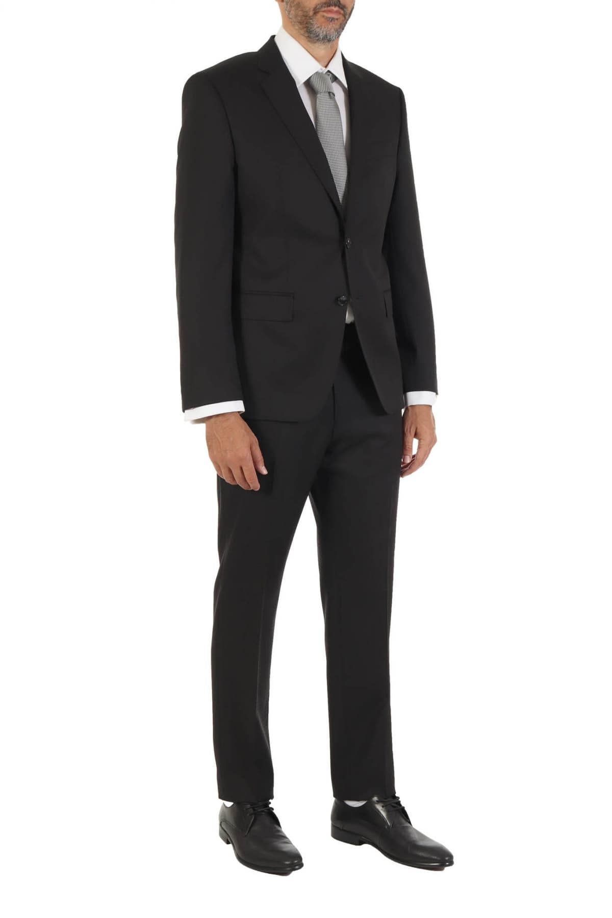 BOSS ΚΟΣΤΟΥΜΙ SLIM FIT ALL OVER LOGO Η-ΗUGΕ 2PCS-224 ΜΑΥΡΟ