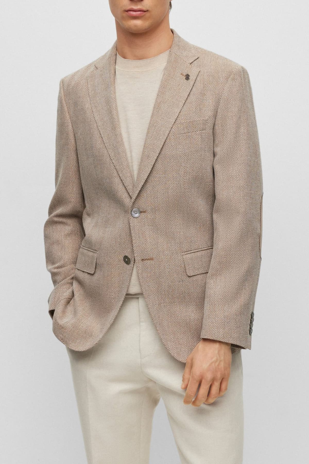 BOSS ΣΑΚΑΚΙ ΨΑΡΟΚΟΚΚΑΛΟ ΑΦΟΔΡΟ SLIM FIT H-HUTSON-ELBOW-233 ΜΠΕΖ