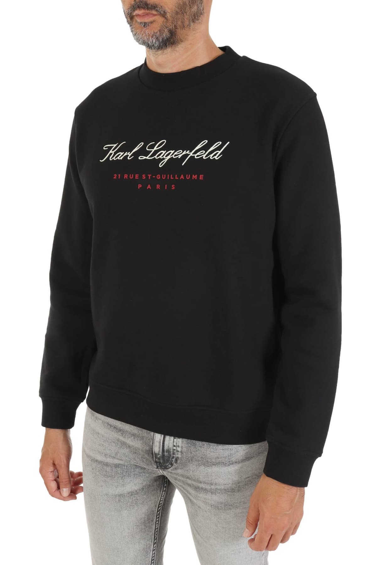 KARL LAGERFELD ΦΟΥΤΕΡ CREW NECK LOGO ΜΑΥΡΟ