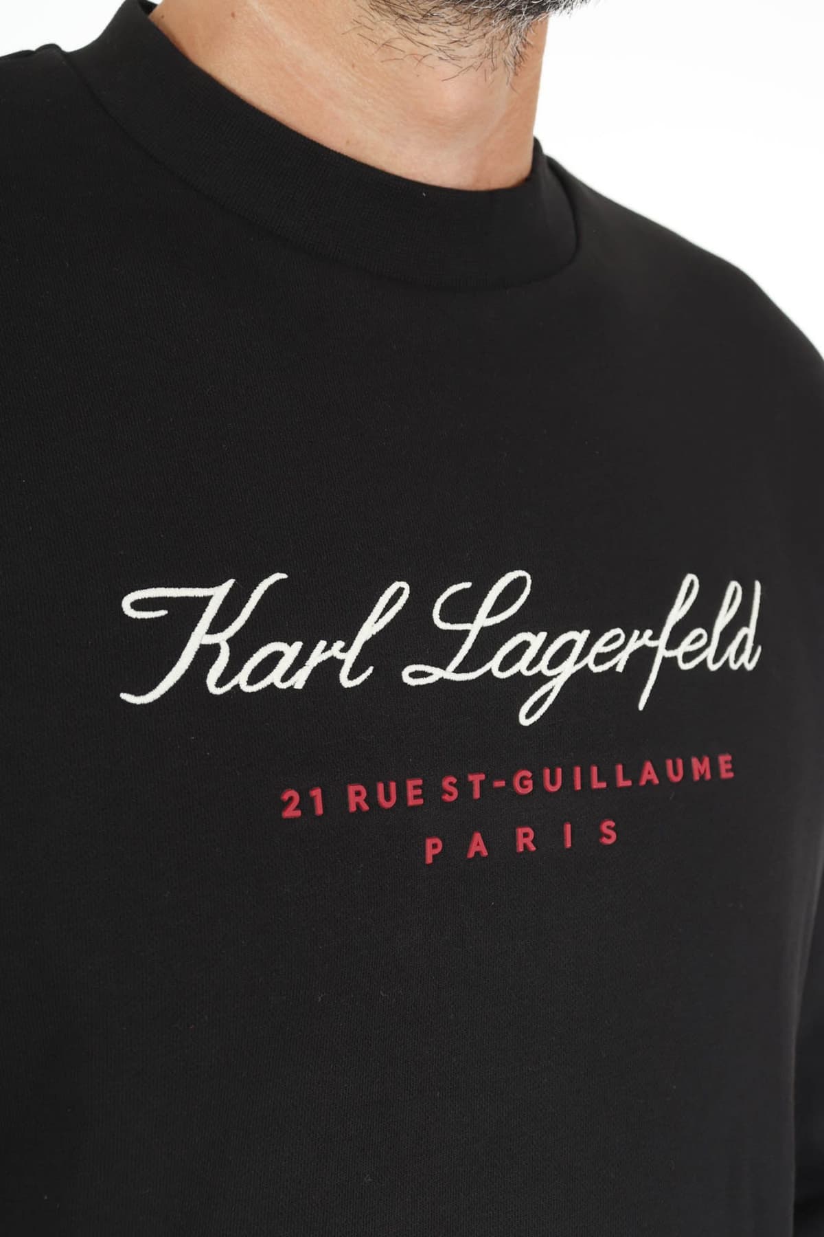 KARL LAGERFELD ΦΟΥΤΕΡ CREW NECK LOGO ΜΑΥΡΟ