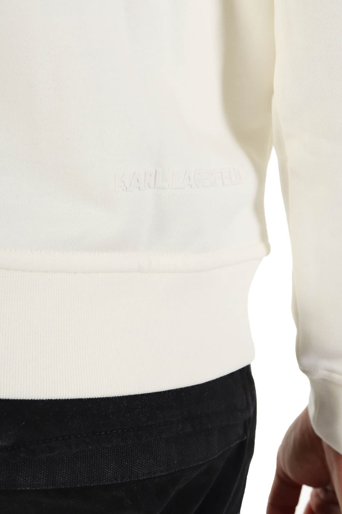 KARL LAGERFELD ΦΟΥΤΕΡ ZIPHOOD LOGO ΥΠΟΛΕΥΚΟ-ΜΑΥΡΟ