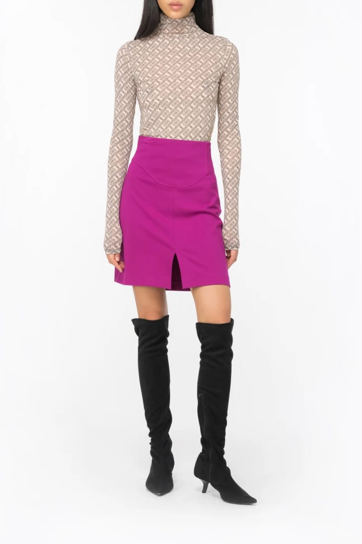 PINKO TOP ΛΟΥΠΕΤΟ LAMU ALLOVER PRINT ΜΠΕΖ