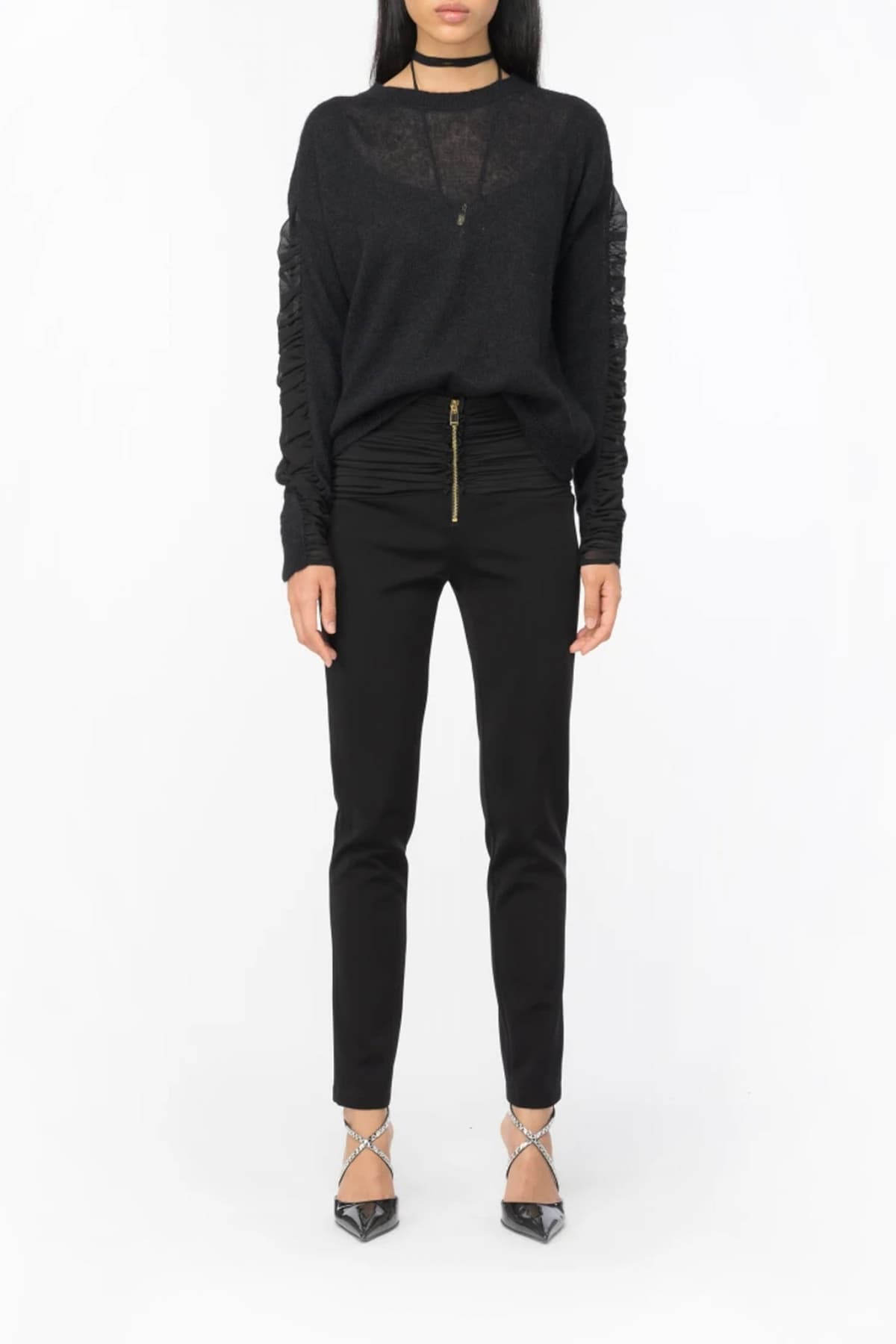 PINKO ΠΑΝΤΕΛΟΝΙ ΚΟΛΑΝ PISOLO ΣΟΥΡΑ ΜΕΣΗ ΜΑΥΡΟ