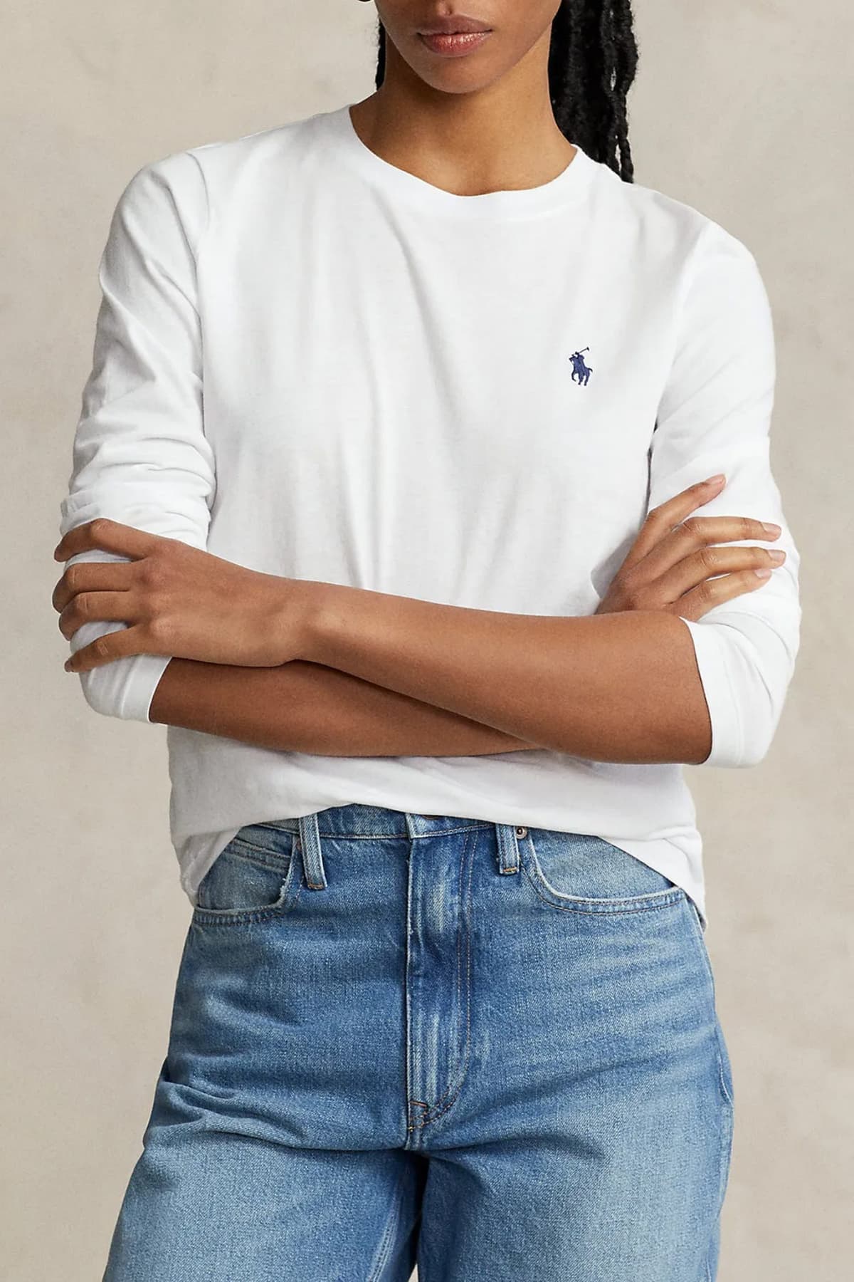 RALPH LAUREN T-SHIRT LSL BSR ΛΕΥΚΟ