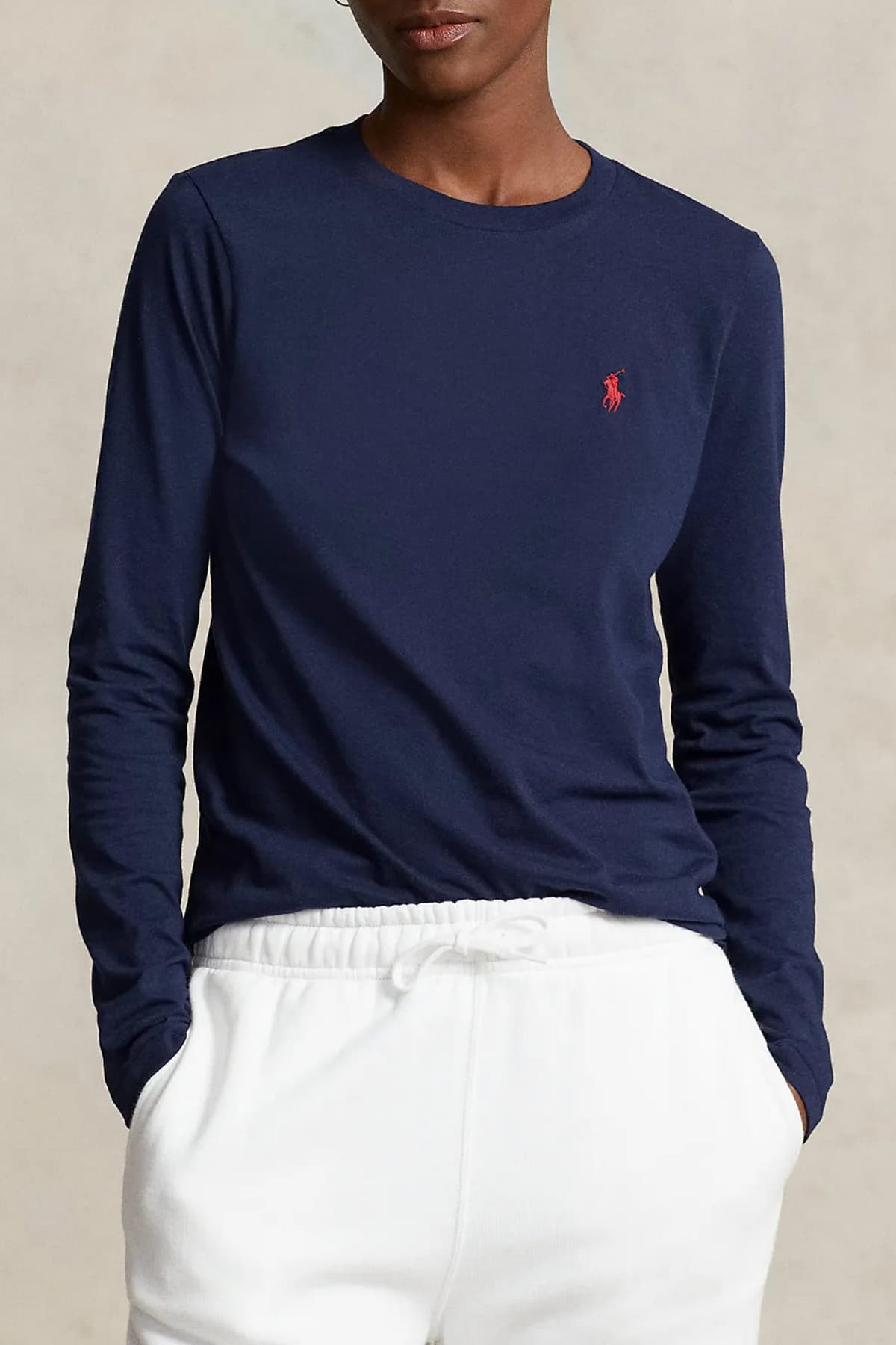RALPH LAUREN T-SHIRT LSL BSR NAVY ΜΠΛΕ